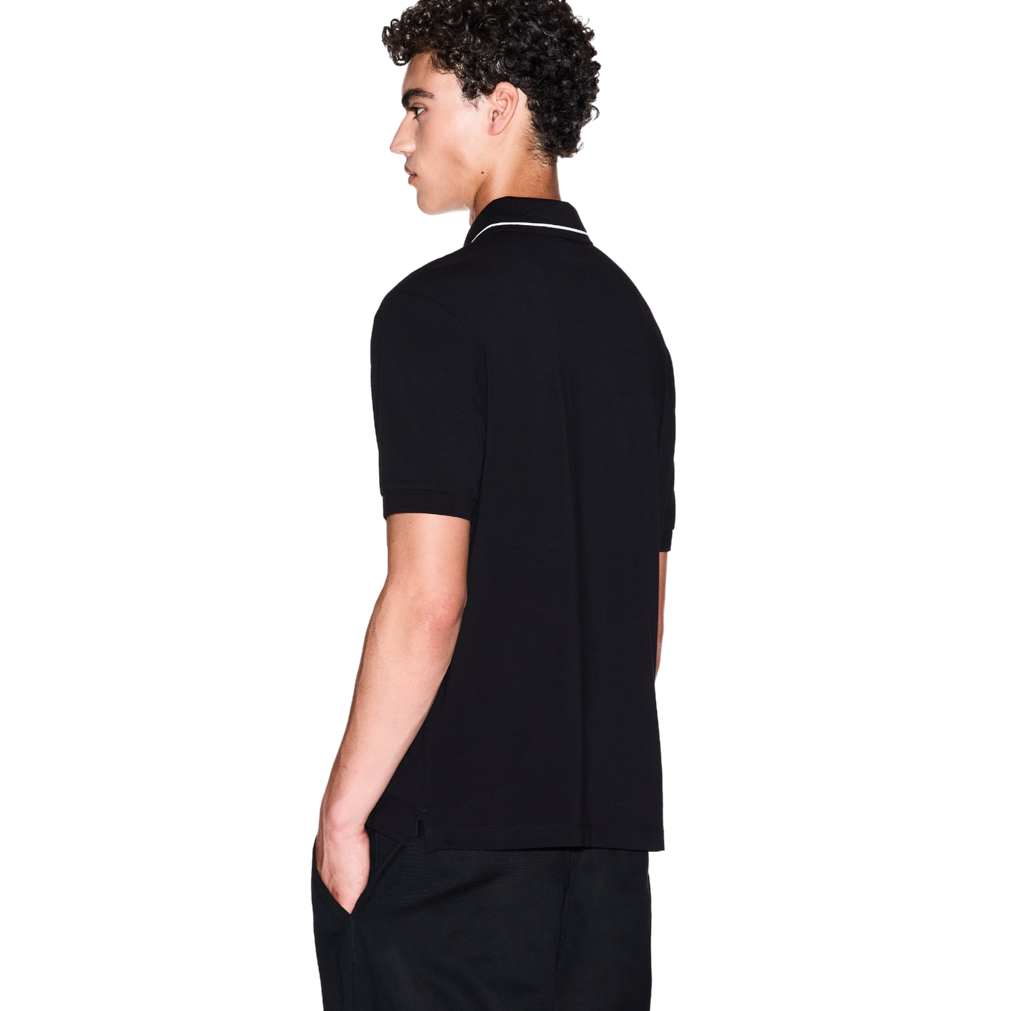 Mens Armani Exchange Black Milano/New York S/s Polo Shirt