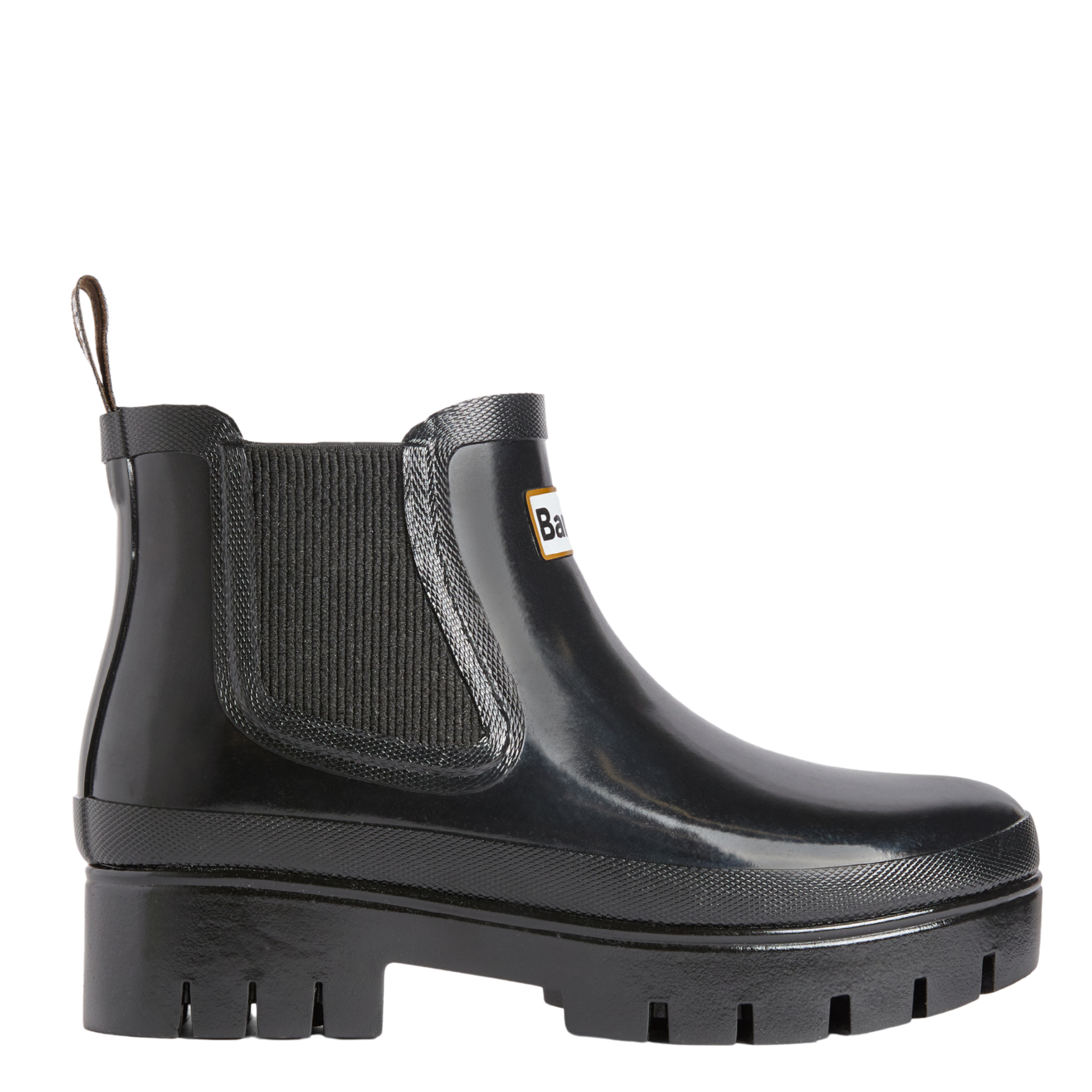 Womens Barbour Black Halton Faux Fur Welly