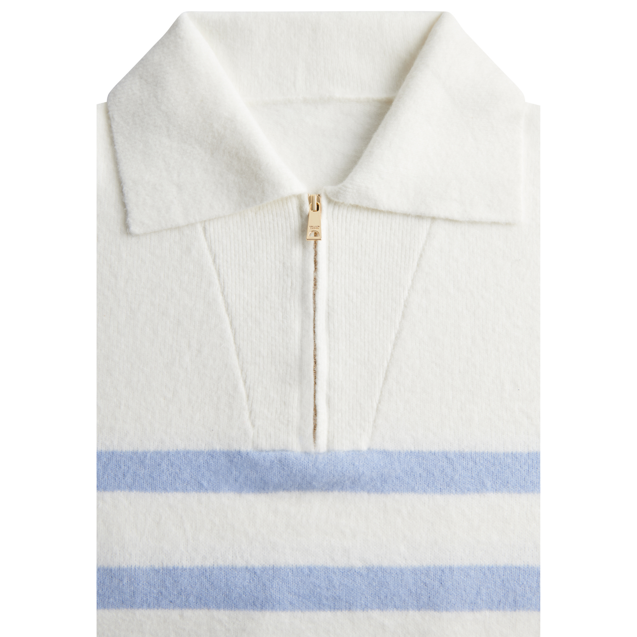 Womens Holland Cooper Natural/Powder Blue Lydia Quarter Zip Knit