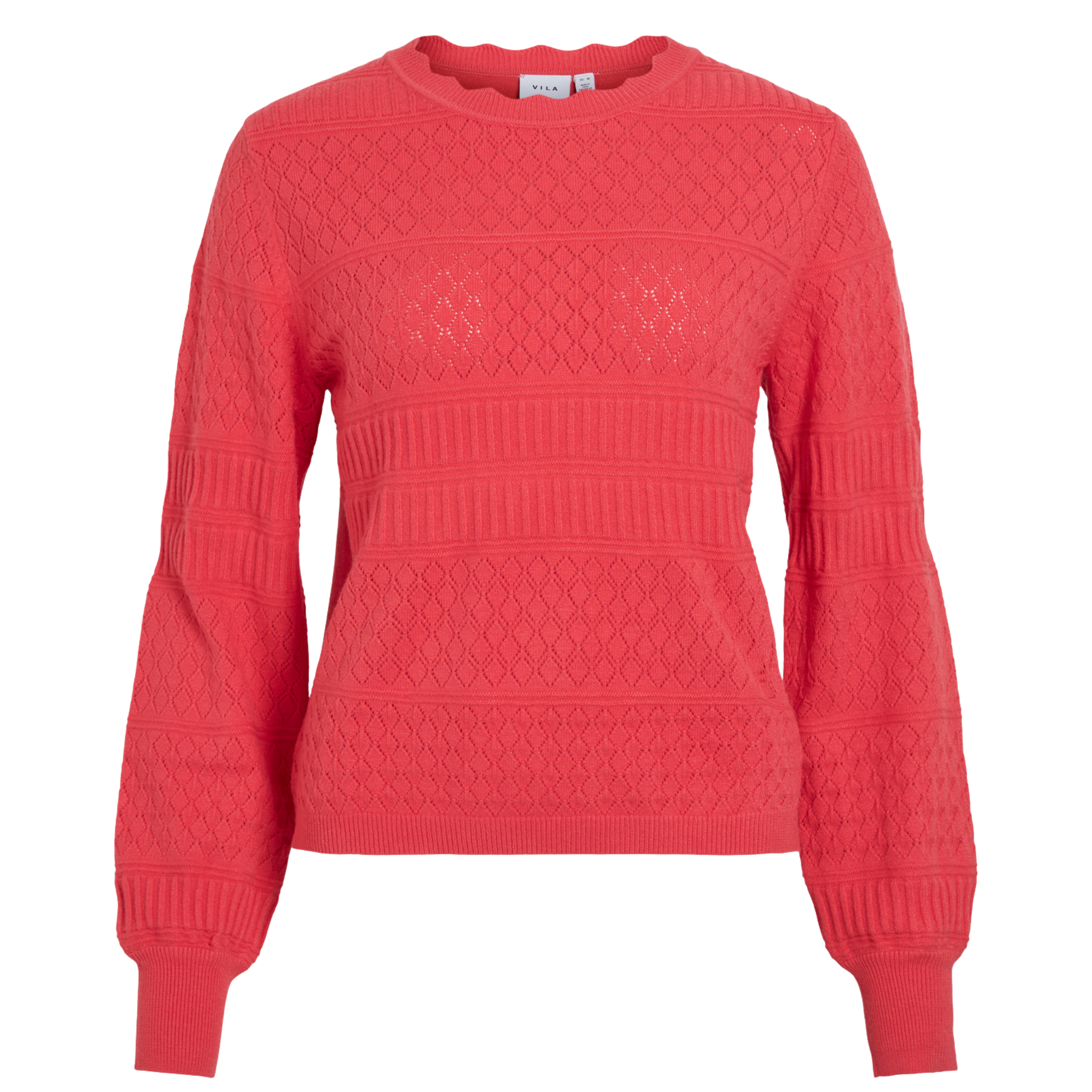 Womens Vila Hibiscus Pointelle Knit Jumper