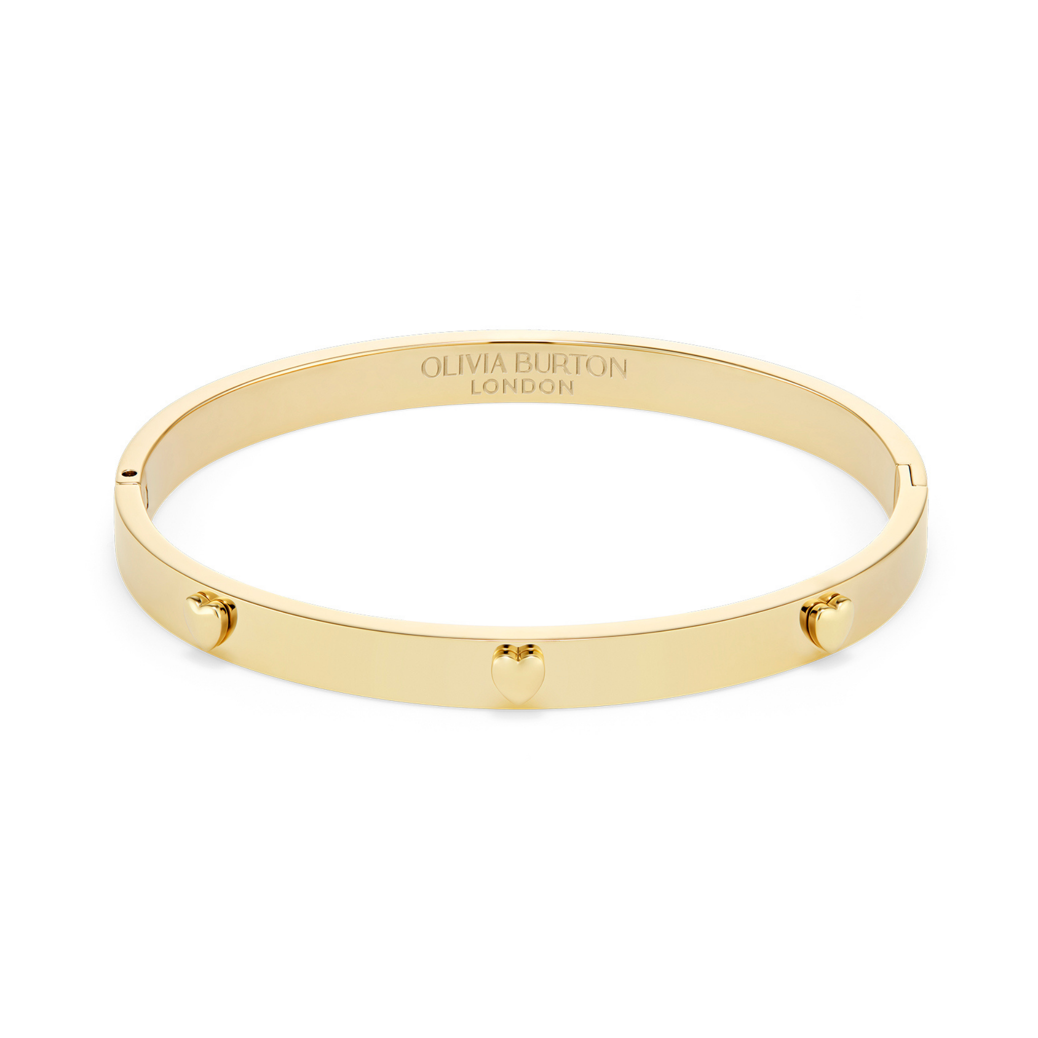 Womens Olivia Burton Gold Mini Hearts Bangle