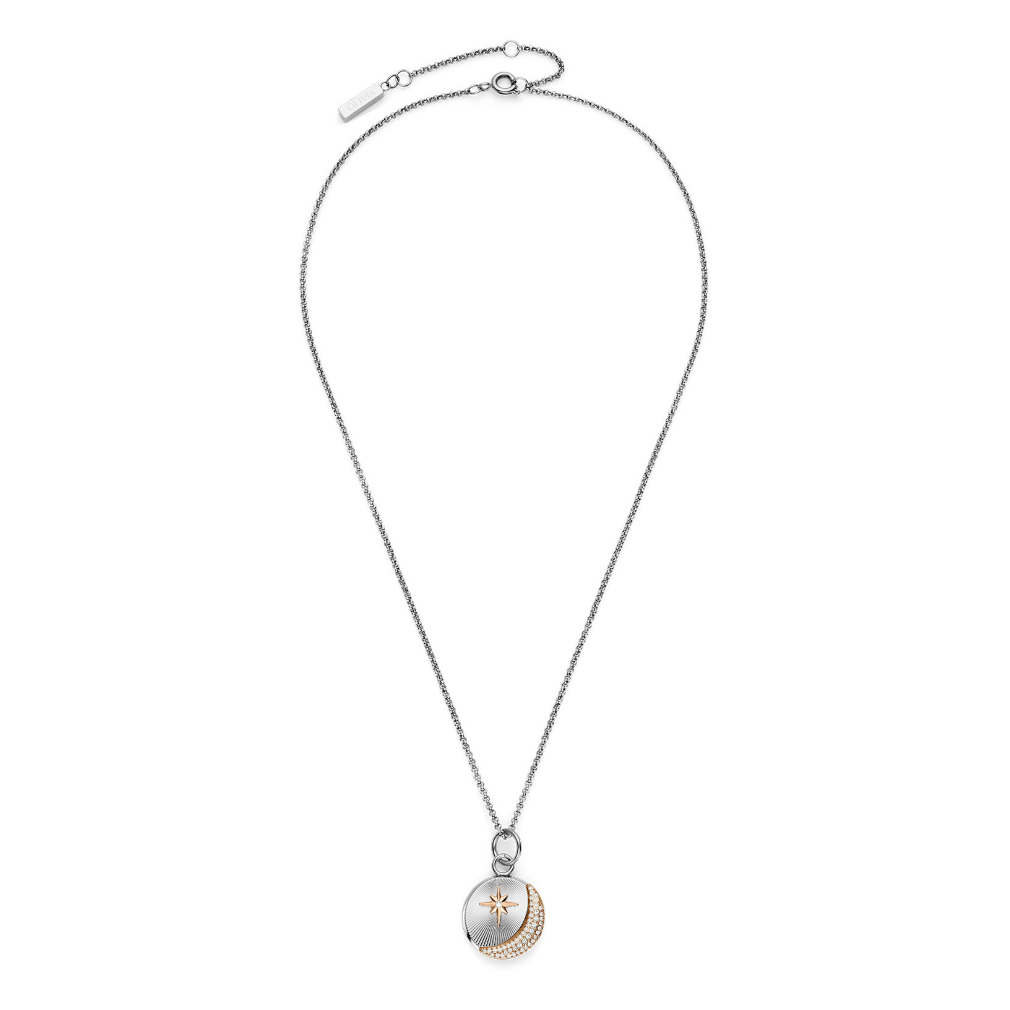 Womens Olivia Burton Silver Celestial Star & Moon Necklace