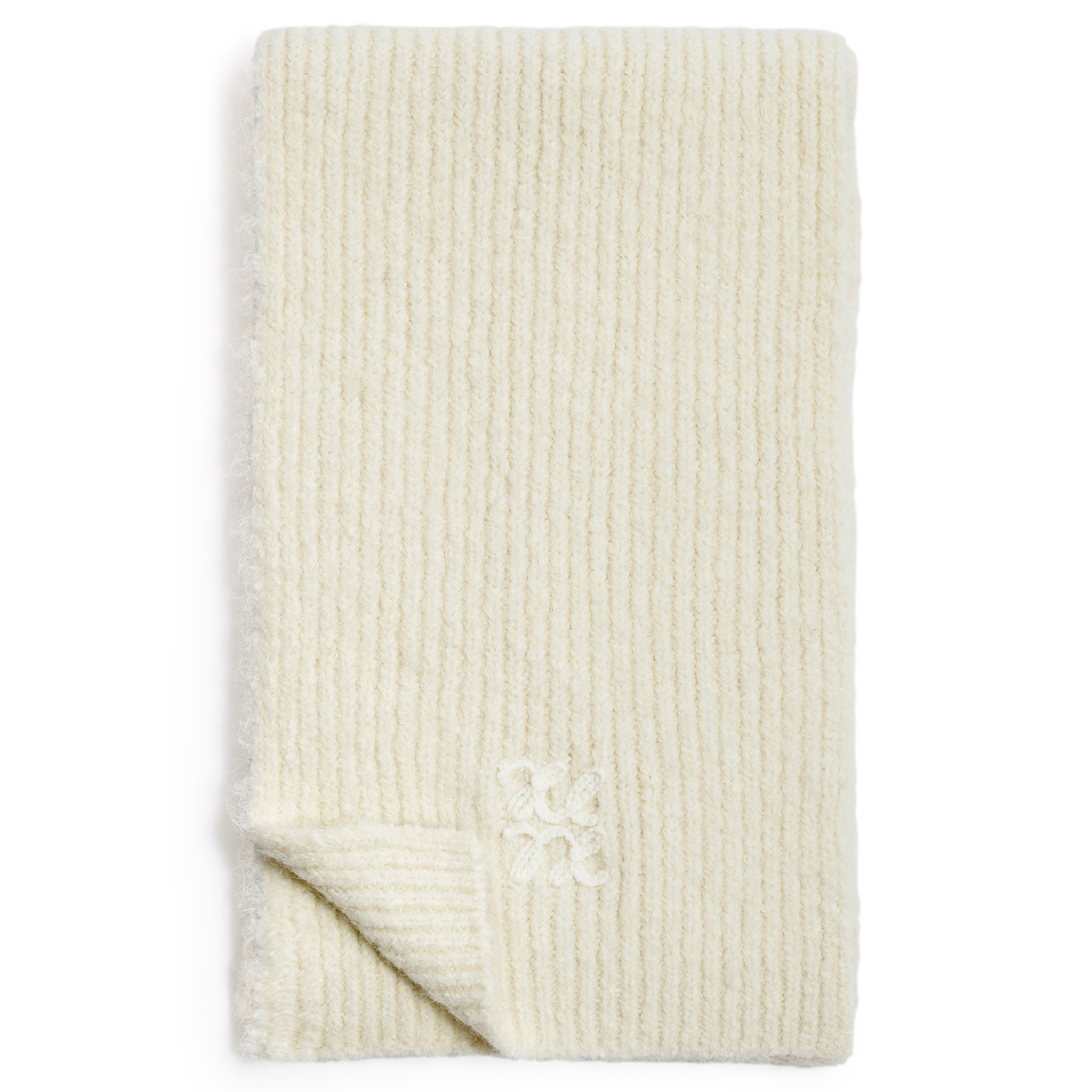 Womens Katie Loxton Taupe/Off White Logo Applique Scarf