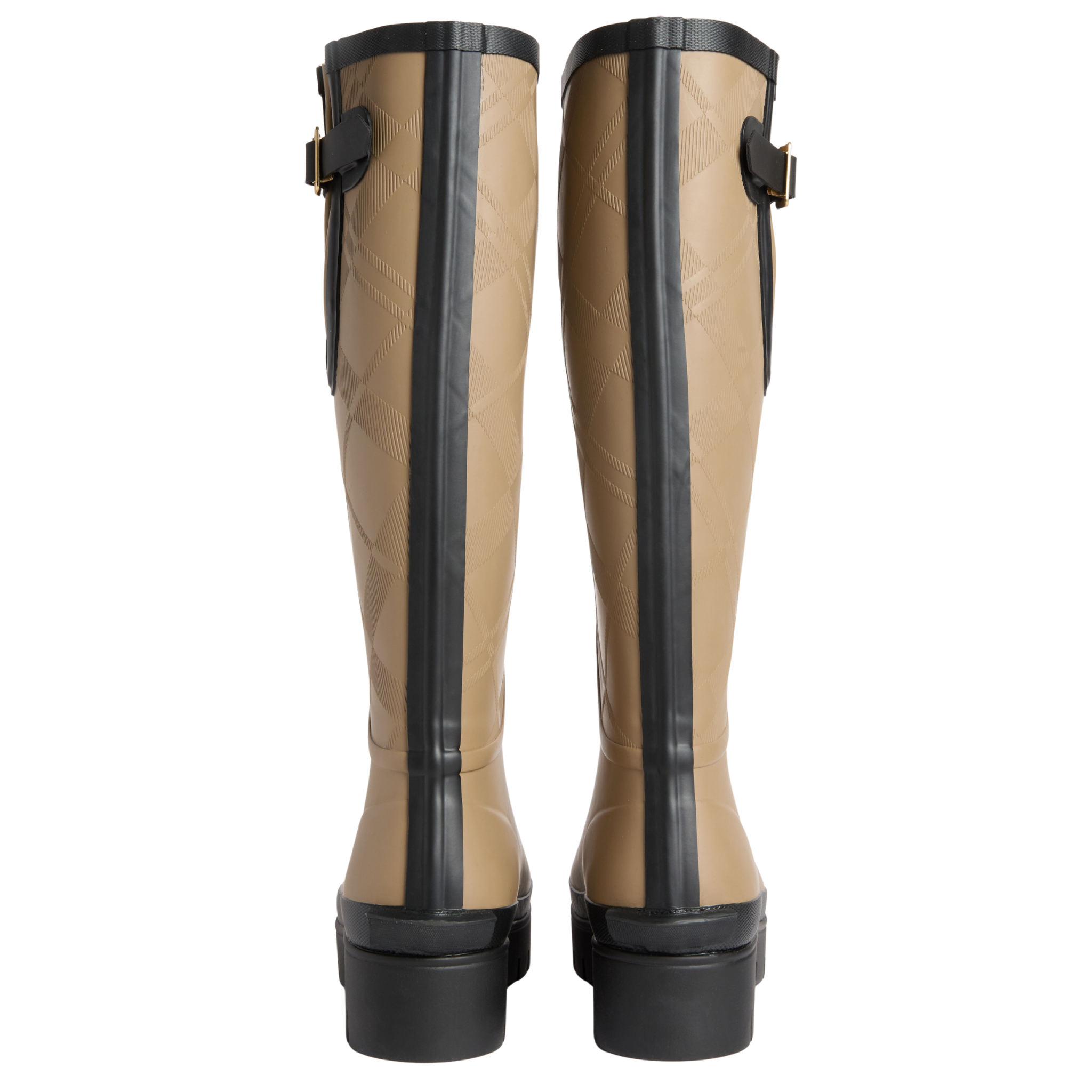 Womens Barbour Military Brown Leighton Tartan Tall Welly