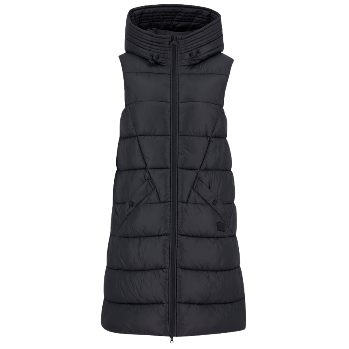 Barbour International Black Cecilla Padded Longline Gilet | Hurleys