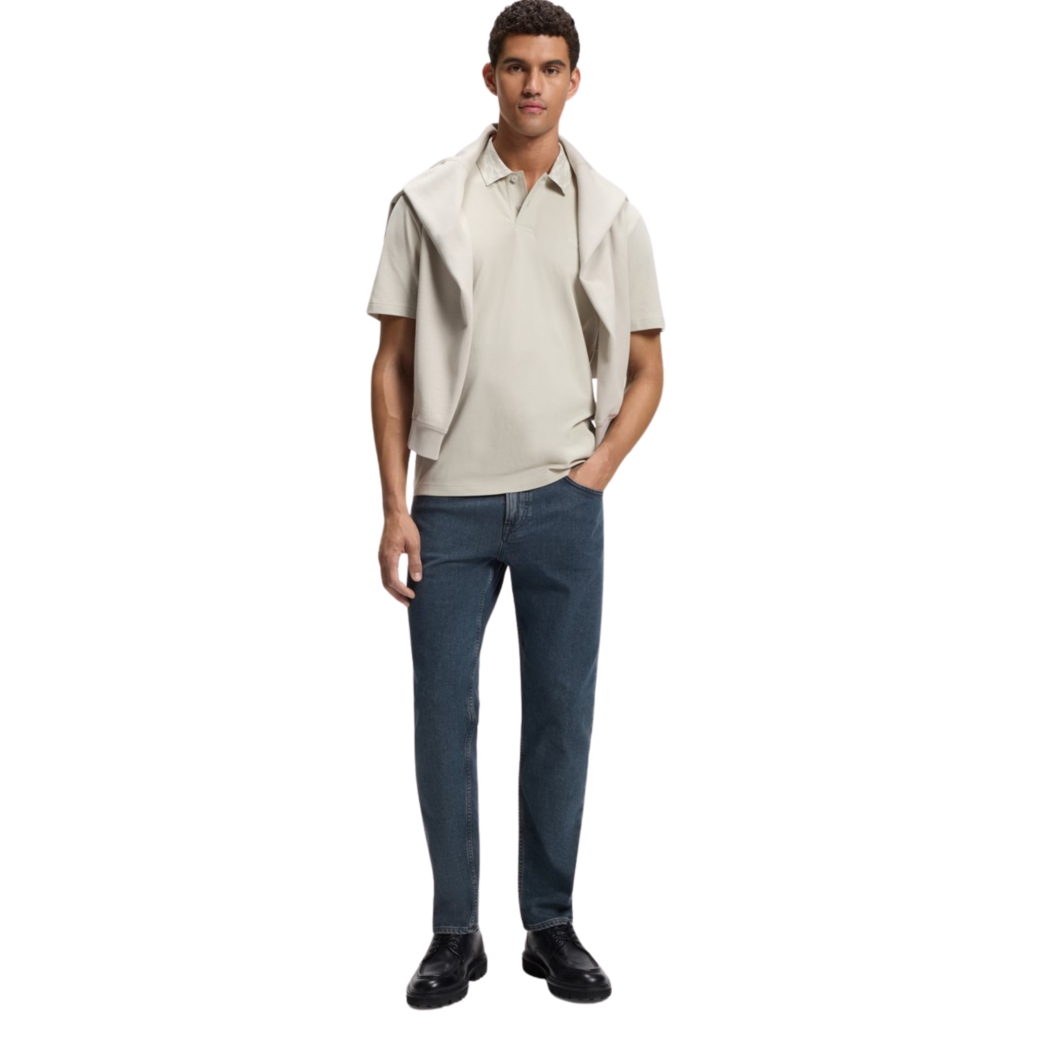 Mens BOSS Navy RE.MAINE BO Regular Fit Jeans