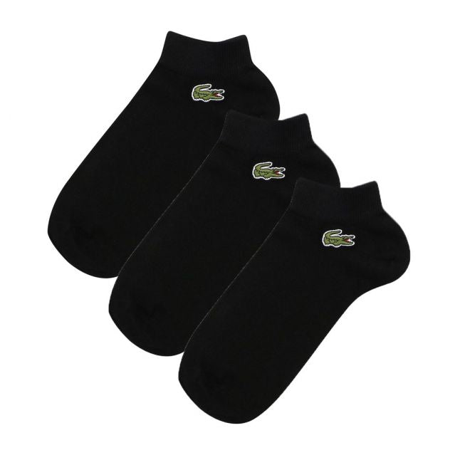 Mens Lacoste Black 3 Pack Trainer Socks