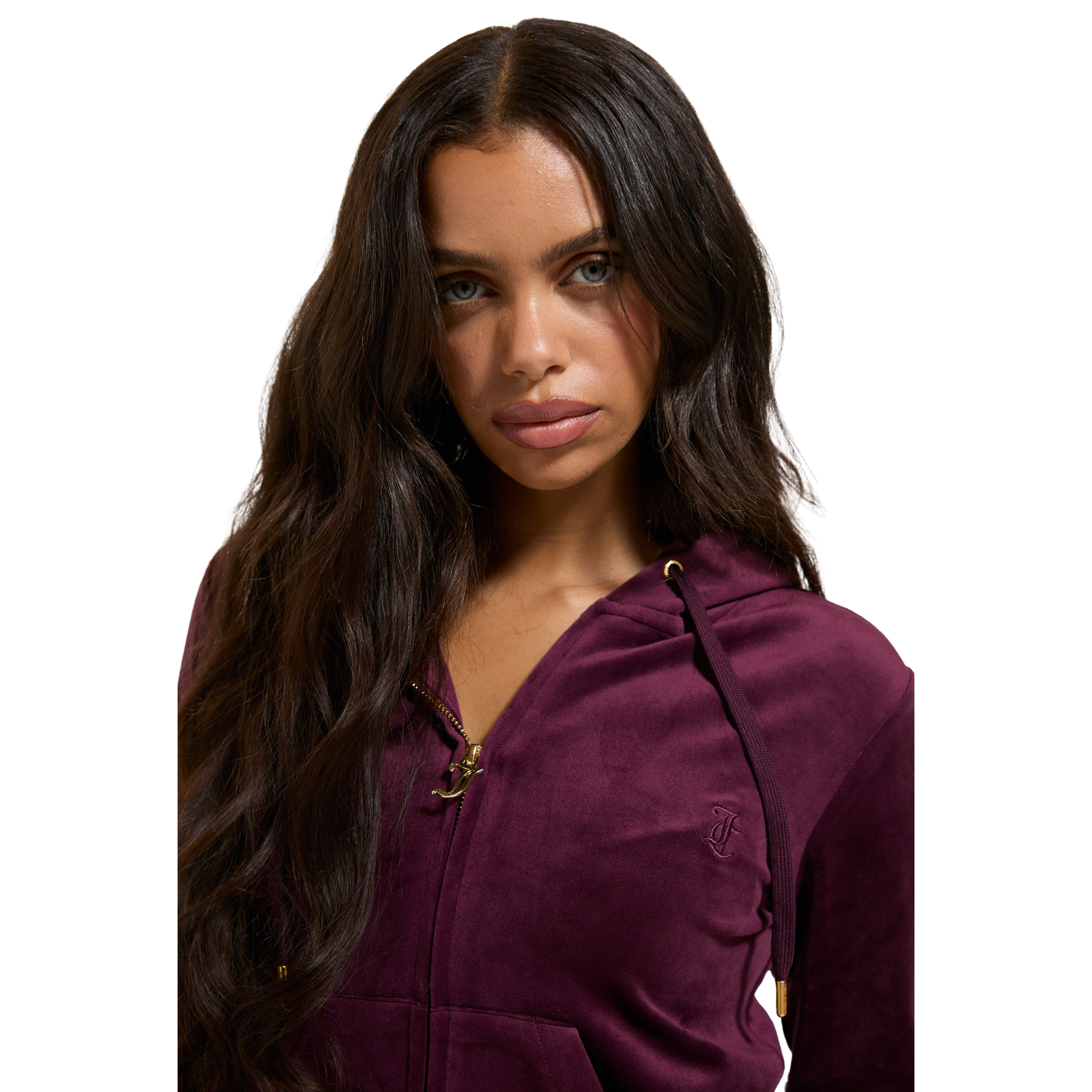 Womens Juicy Couture Winetasting Robertson Gold Zip Hoodie