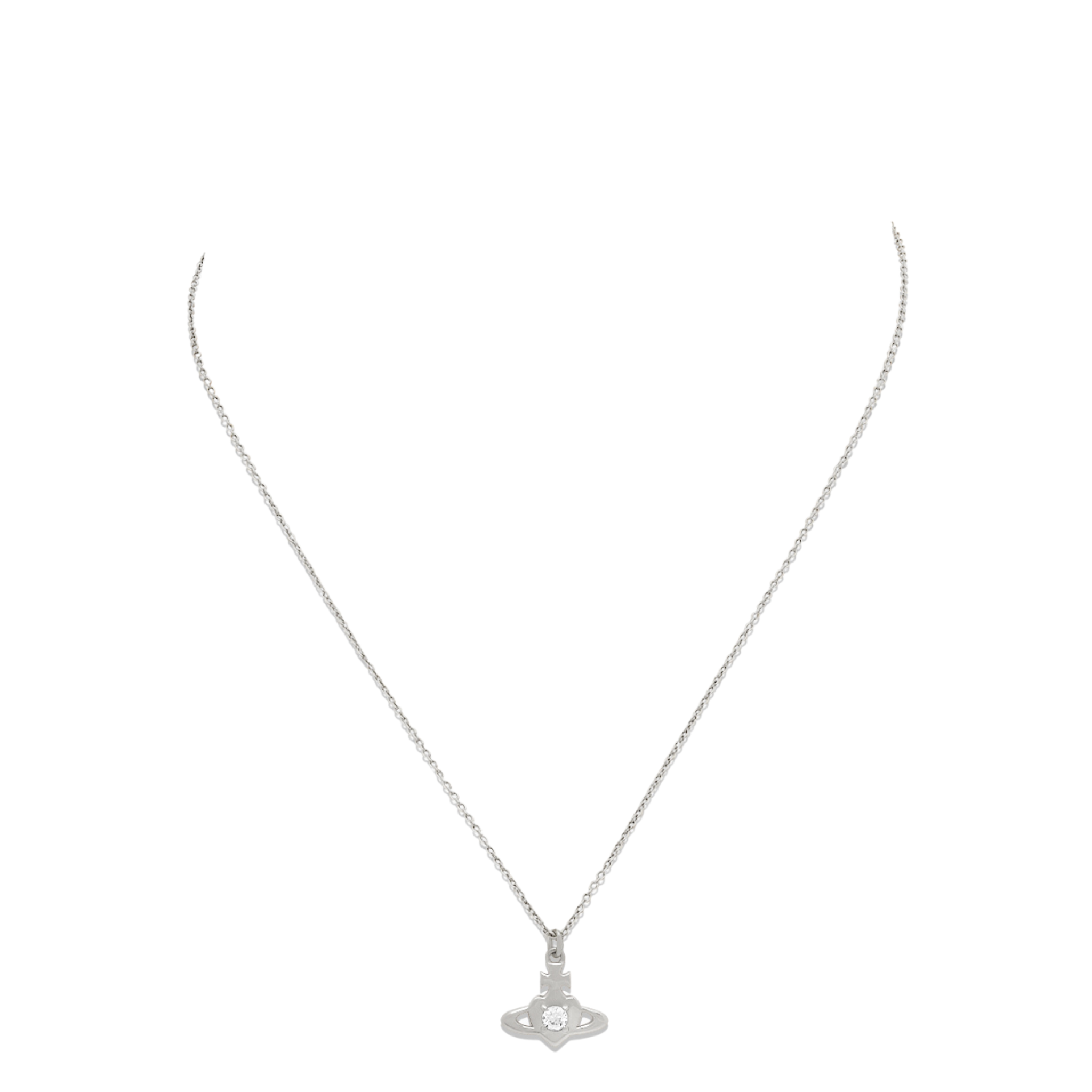 Vivienne Westwood Platinum/White CZ Noella Pendant Necklace