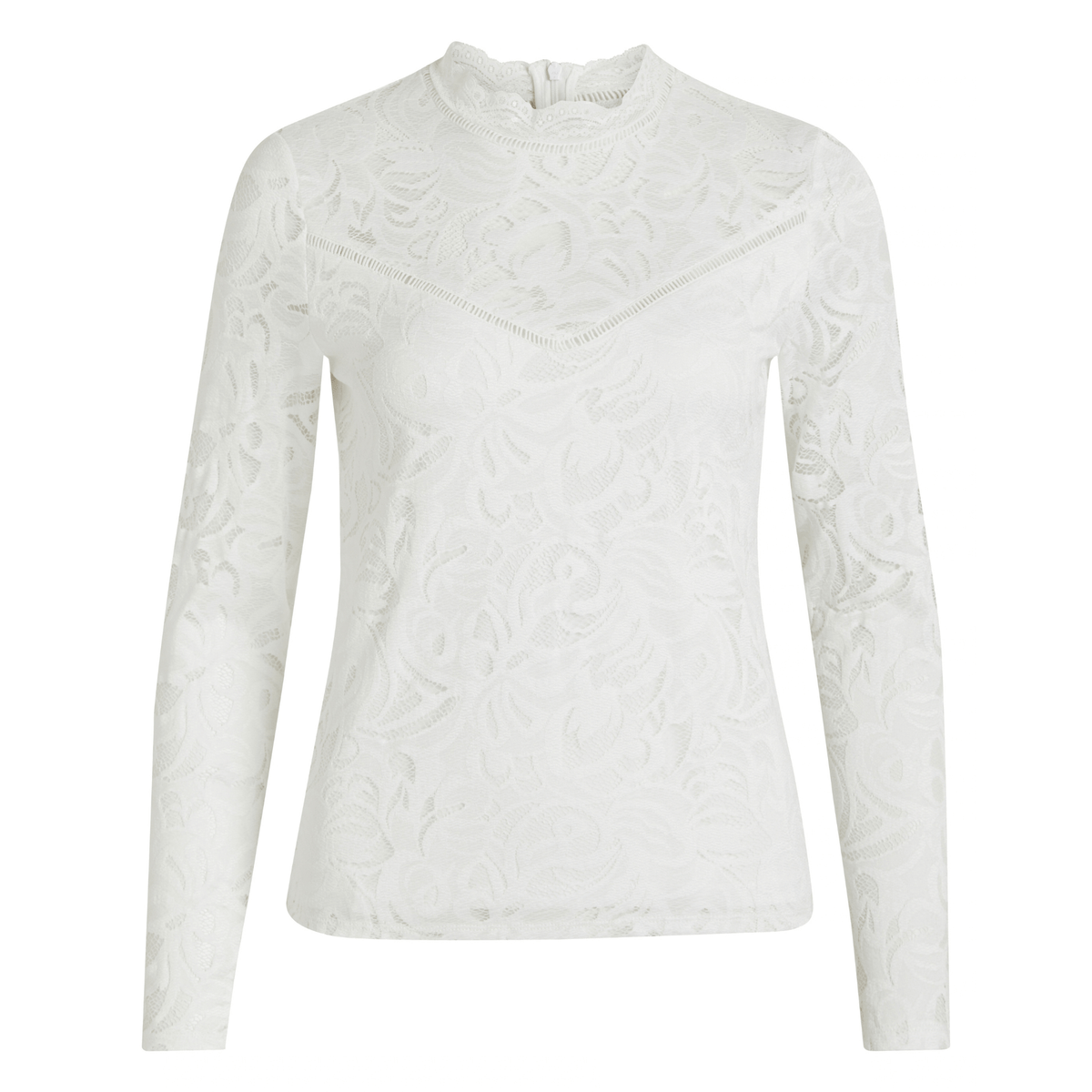 Womens Vila Cloud Dancer Vistasia Lace L/s Top