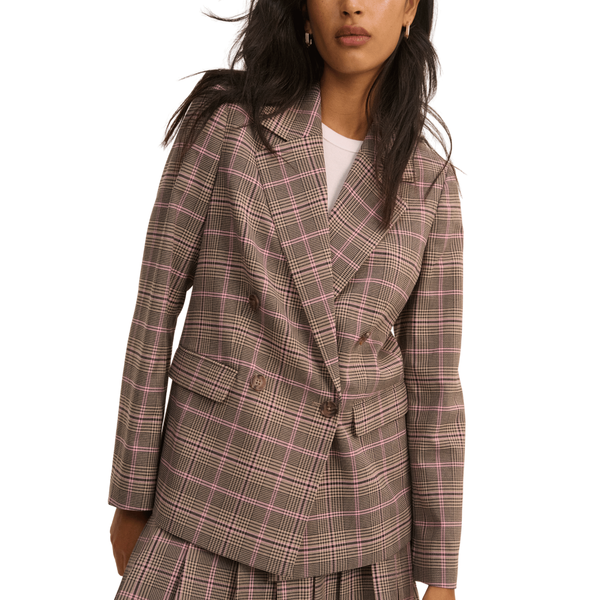 Womens Nobody's Child Multi Double Breasted Blazer