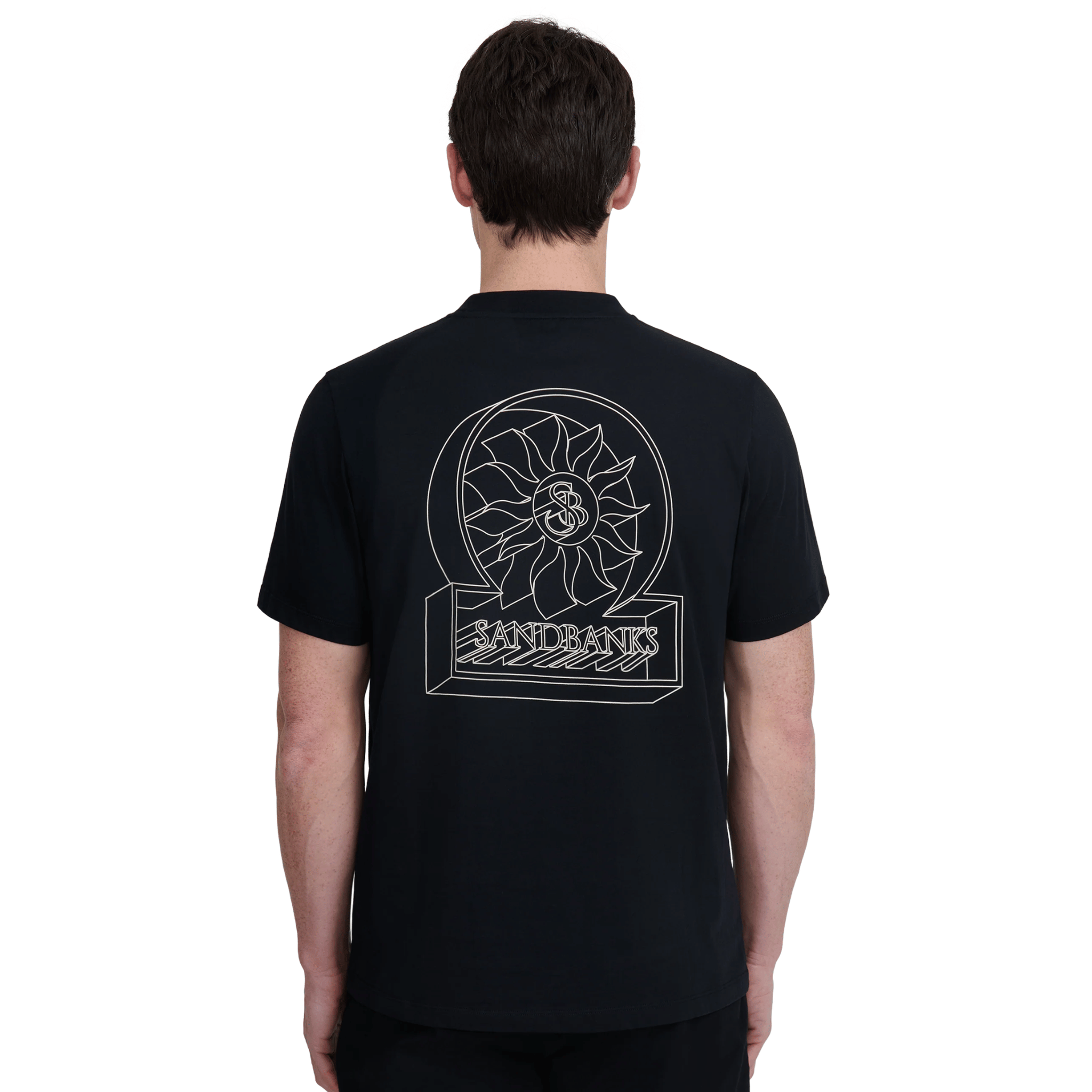 Mens Sandbanks Black 3D S/s T Shirt