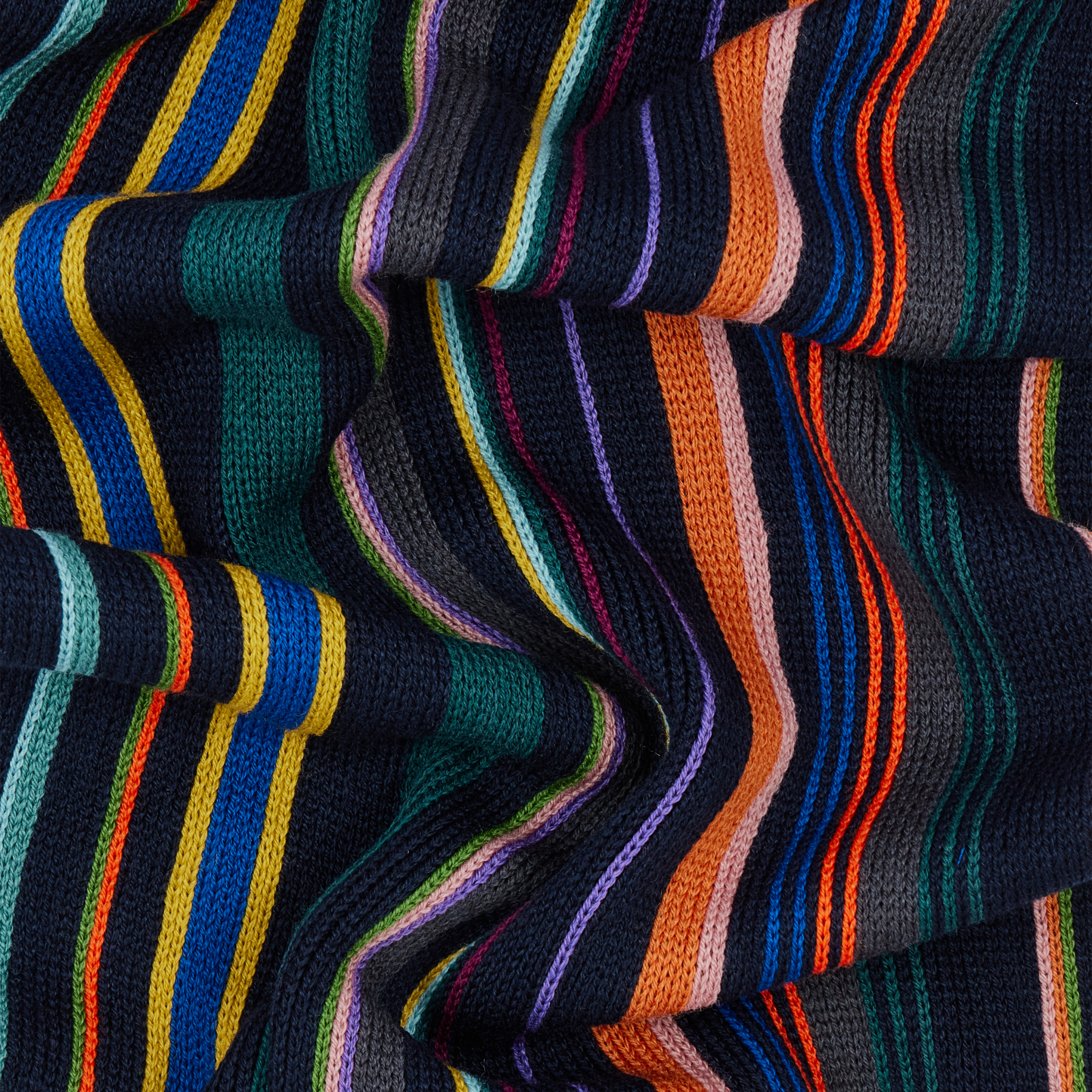 Mens Paul Smith Blue Ivan Stripe Merino Wool Scarf