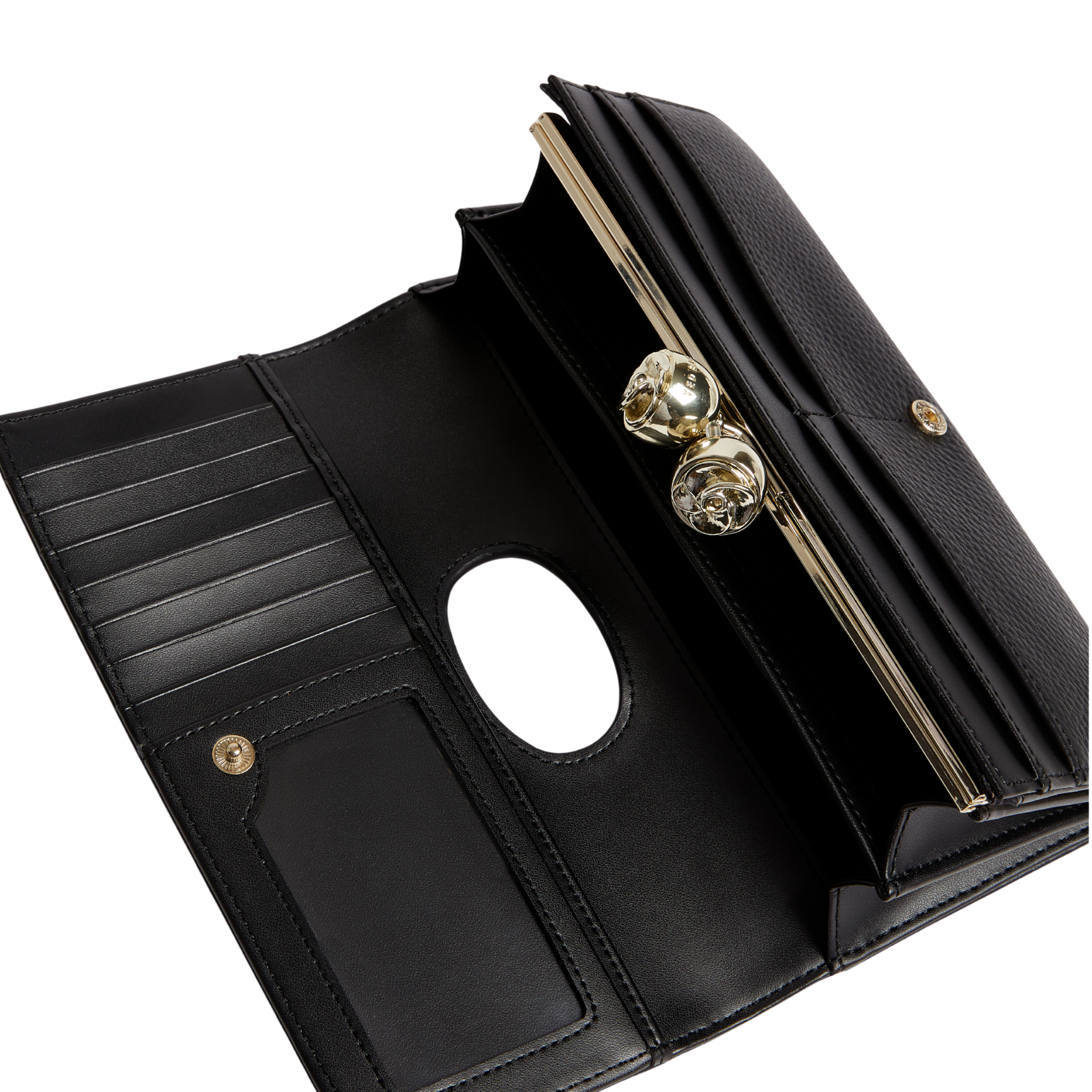 Womens Ted Baker Black Roosali Rose Detail Large Bobble Purse