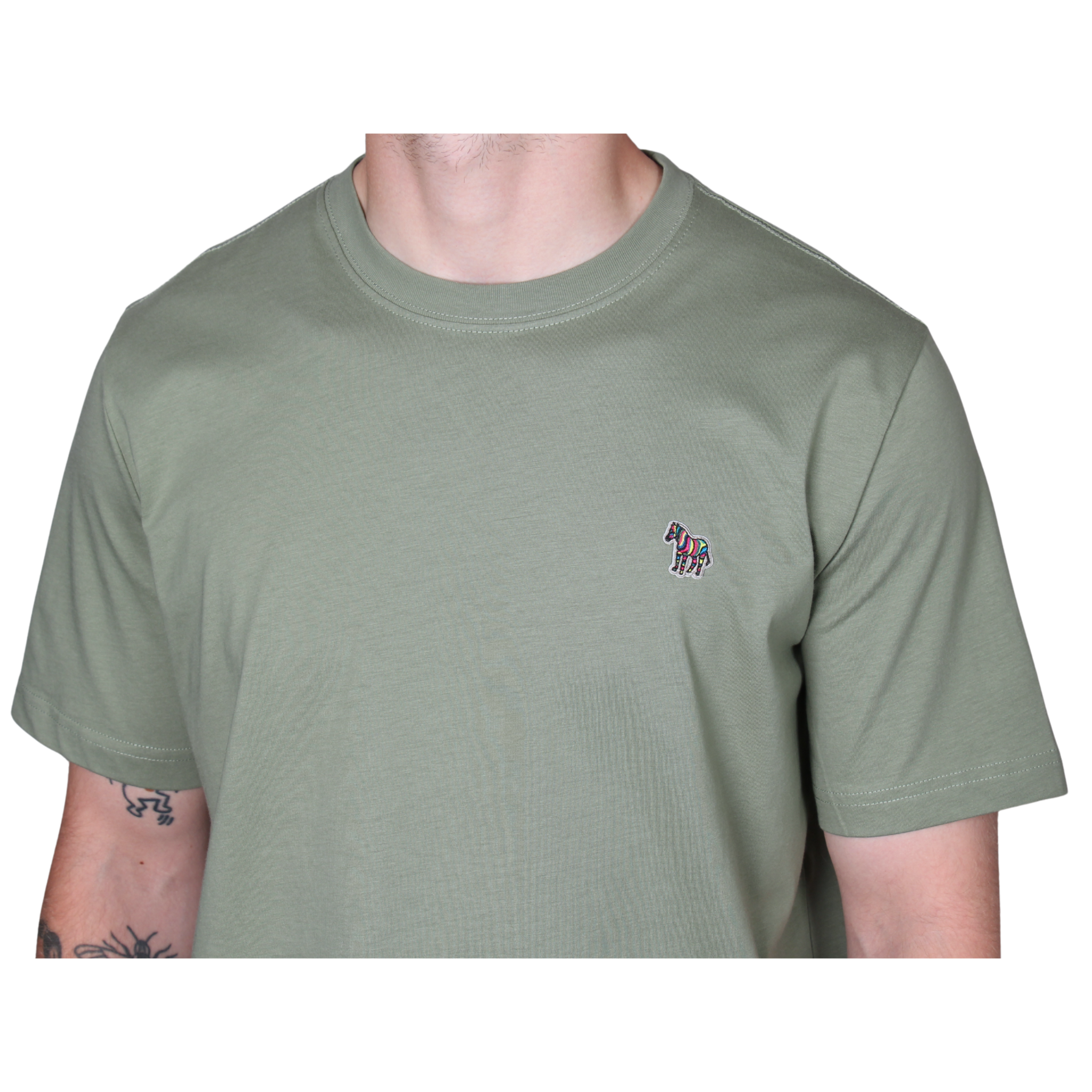 Mens Paul Smith Green Zebra Badge Reg Fit S/s T Shirt
