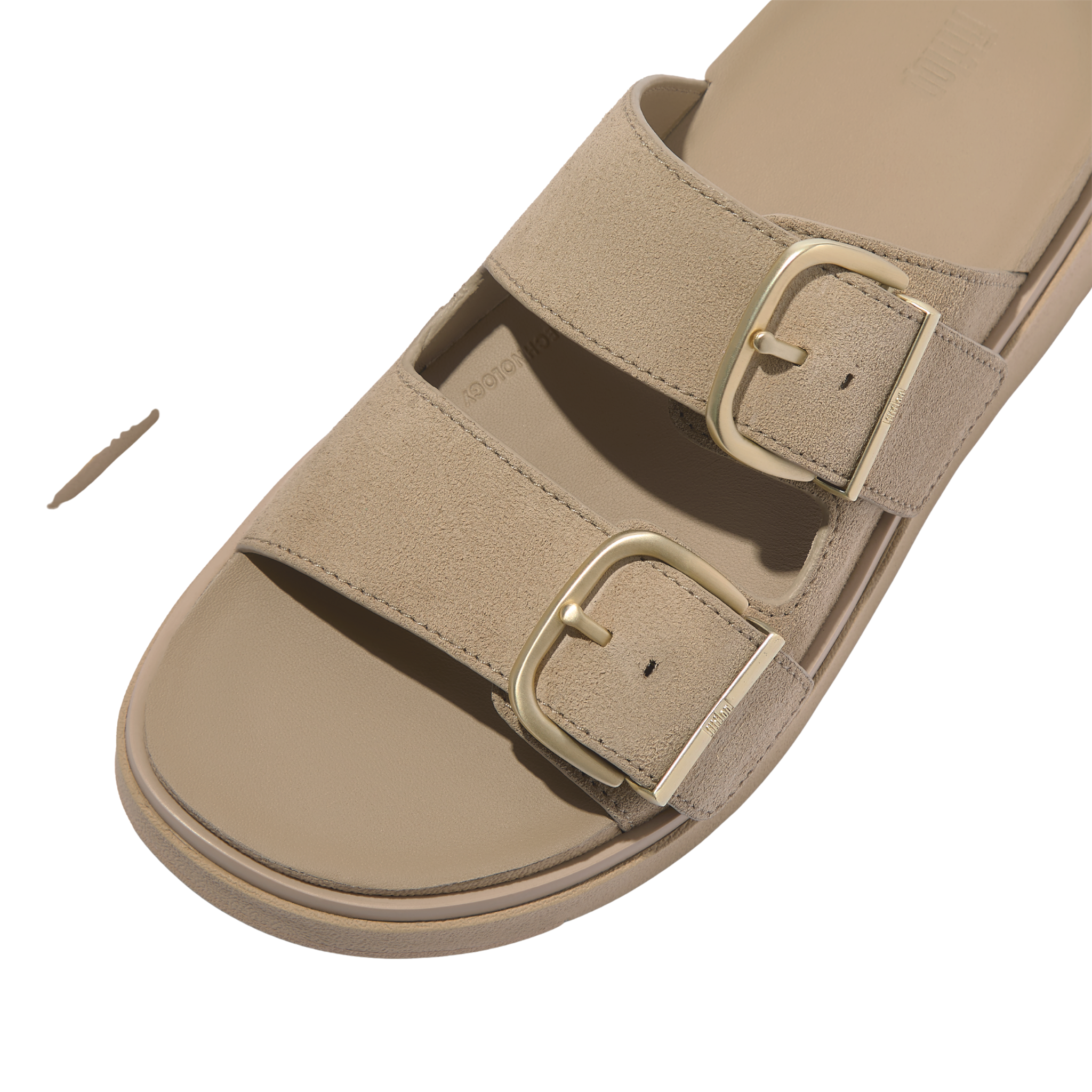 Womens FitFlop Cappuccino Suede Gen-FF Buckle Slide Sandals