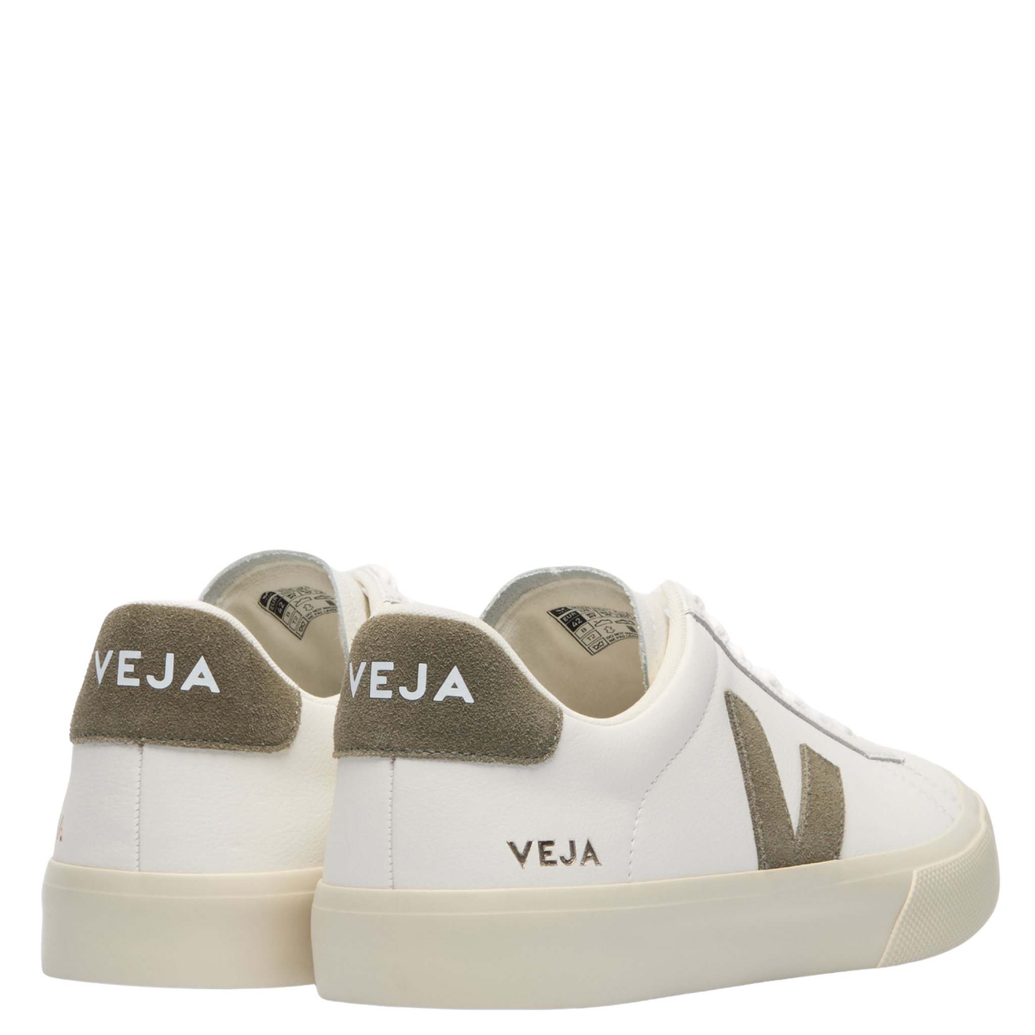 Mens VEJA Extra White/Kaki Campo Trainers