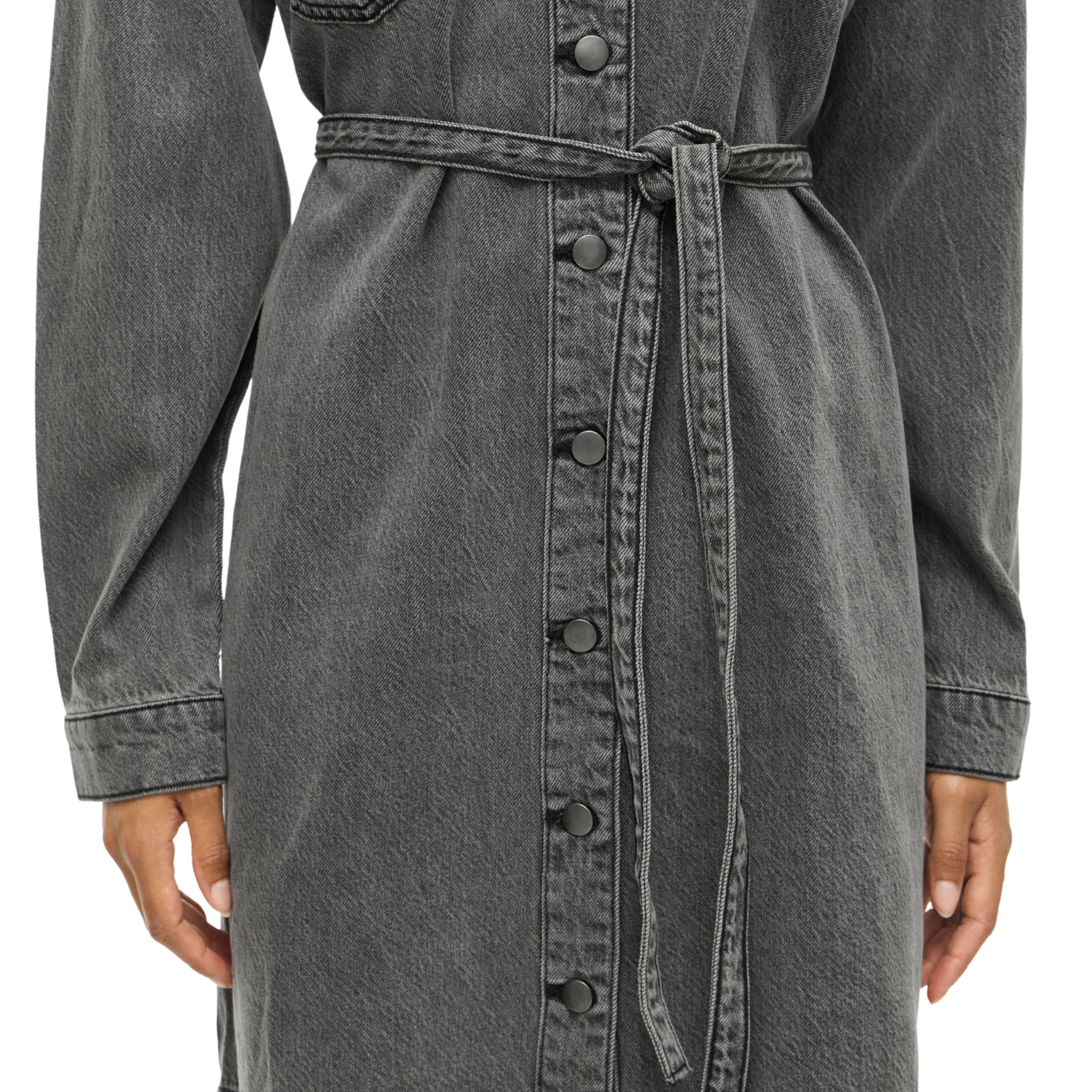Womens Vila Dark Grey Vikiki Denim Shirt Dress