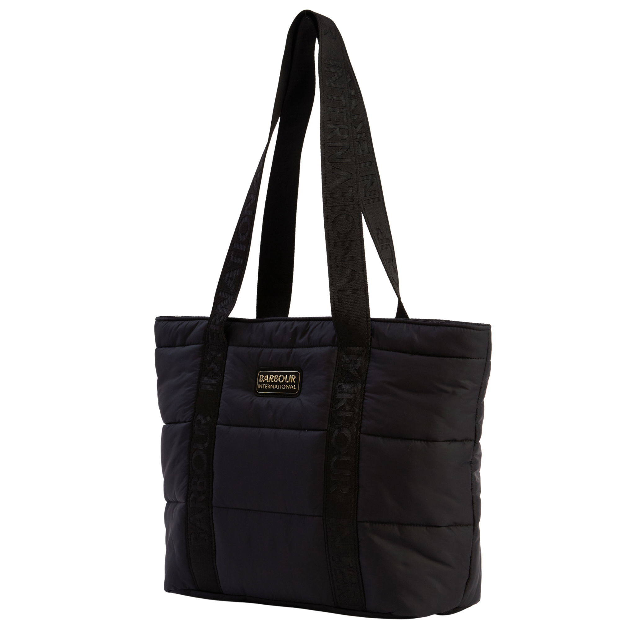 Womens Barbour International Black Monaco Quilt Tote Bag