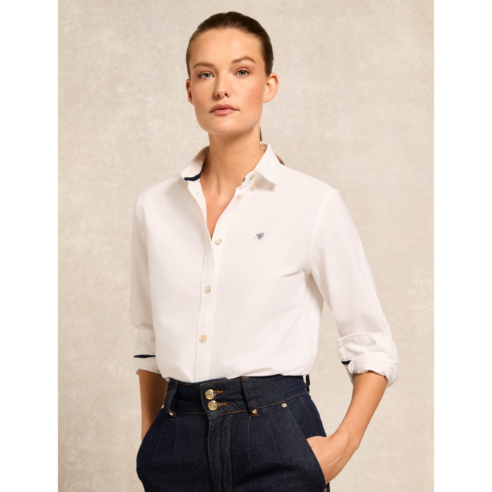 Womens Holland Cooper White Oxford L/s Shirt