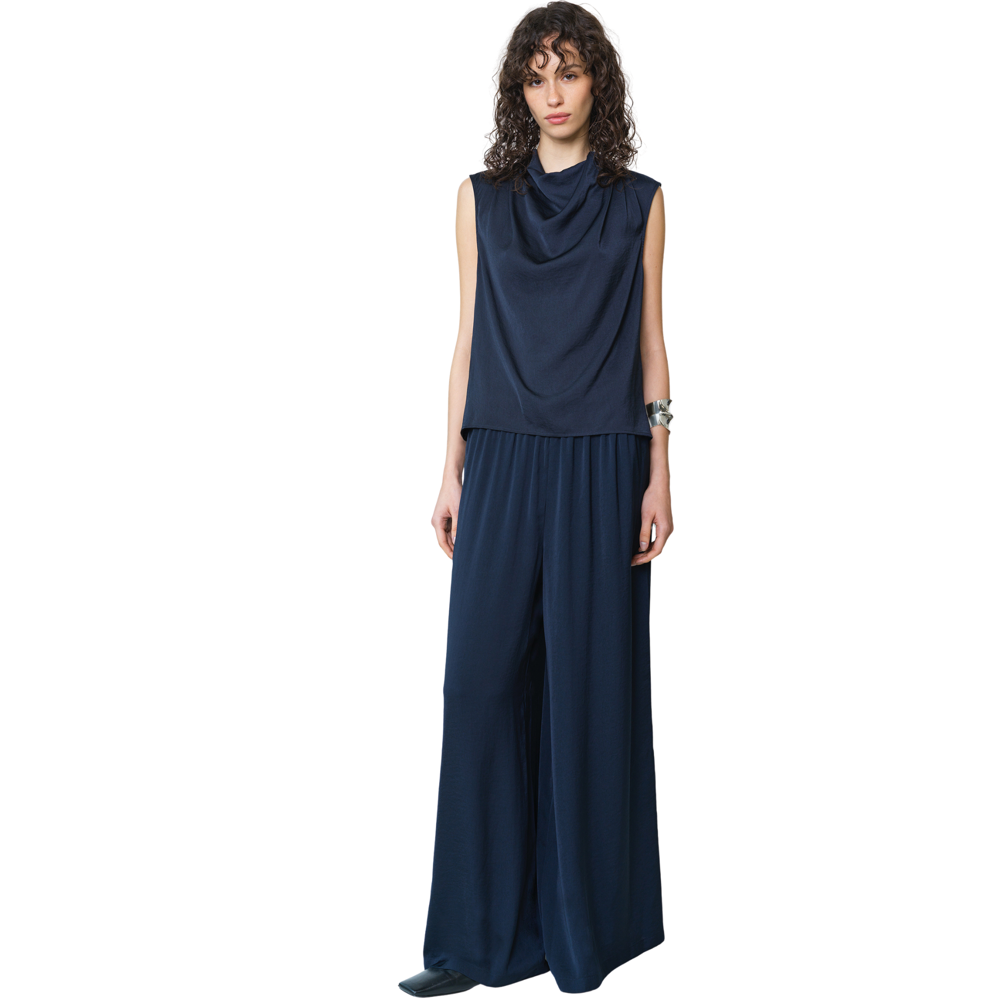 Womens French Connection New Navy Damasco Sleeveless Top