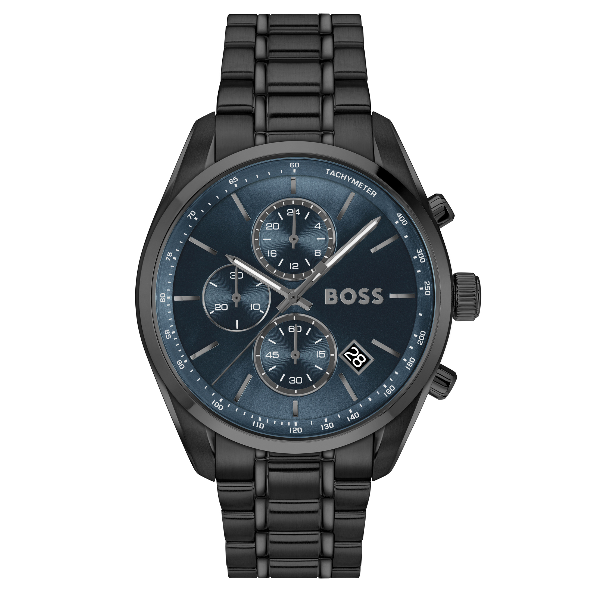 Mens BOSS Black/Blue Dial Grand Prix 44 Bracelet Watch