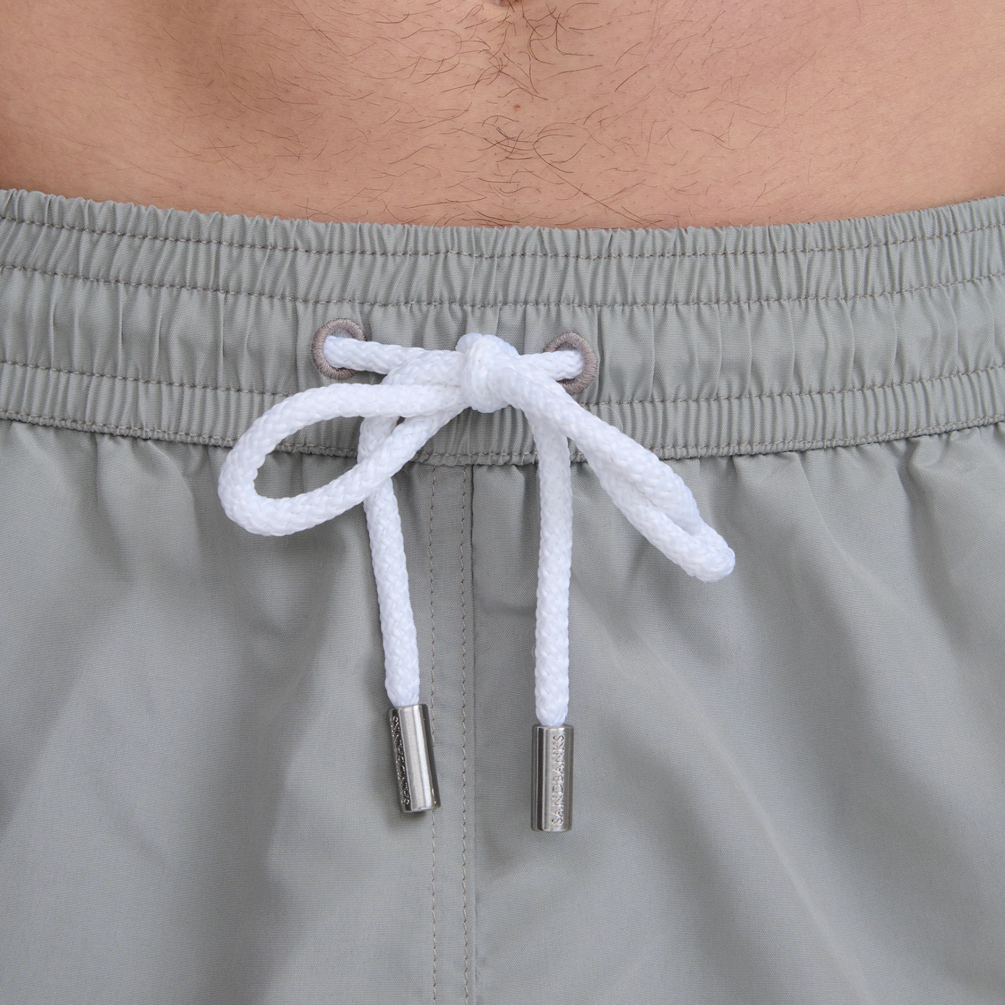 Mens Sandbanks Sage Badge Logo Recycled Swim Shorts