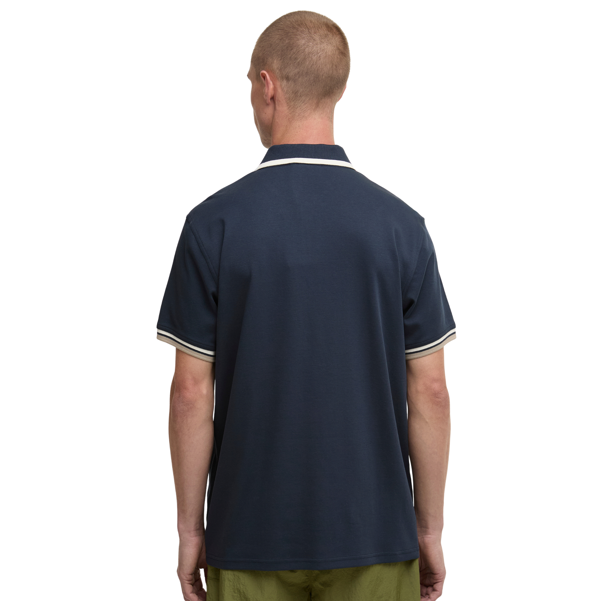 Mens Barbour International Navy Panter Zip S/s Polo