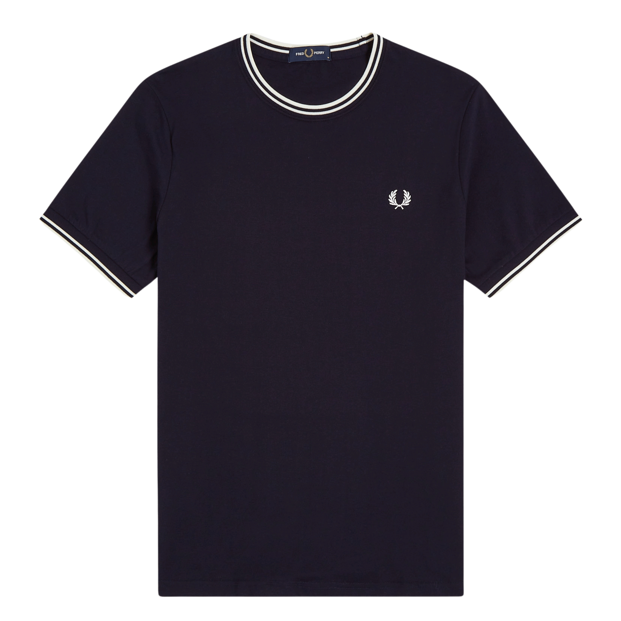 Mens Fred Perry Navy Twin Tipped S/s T Shirt