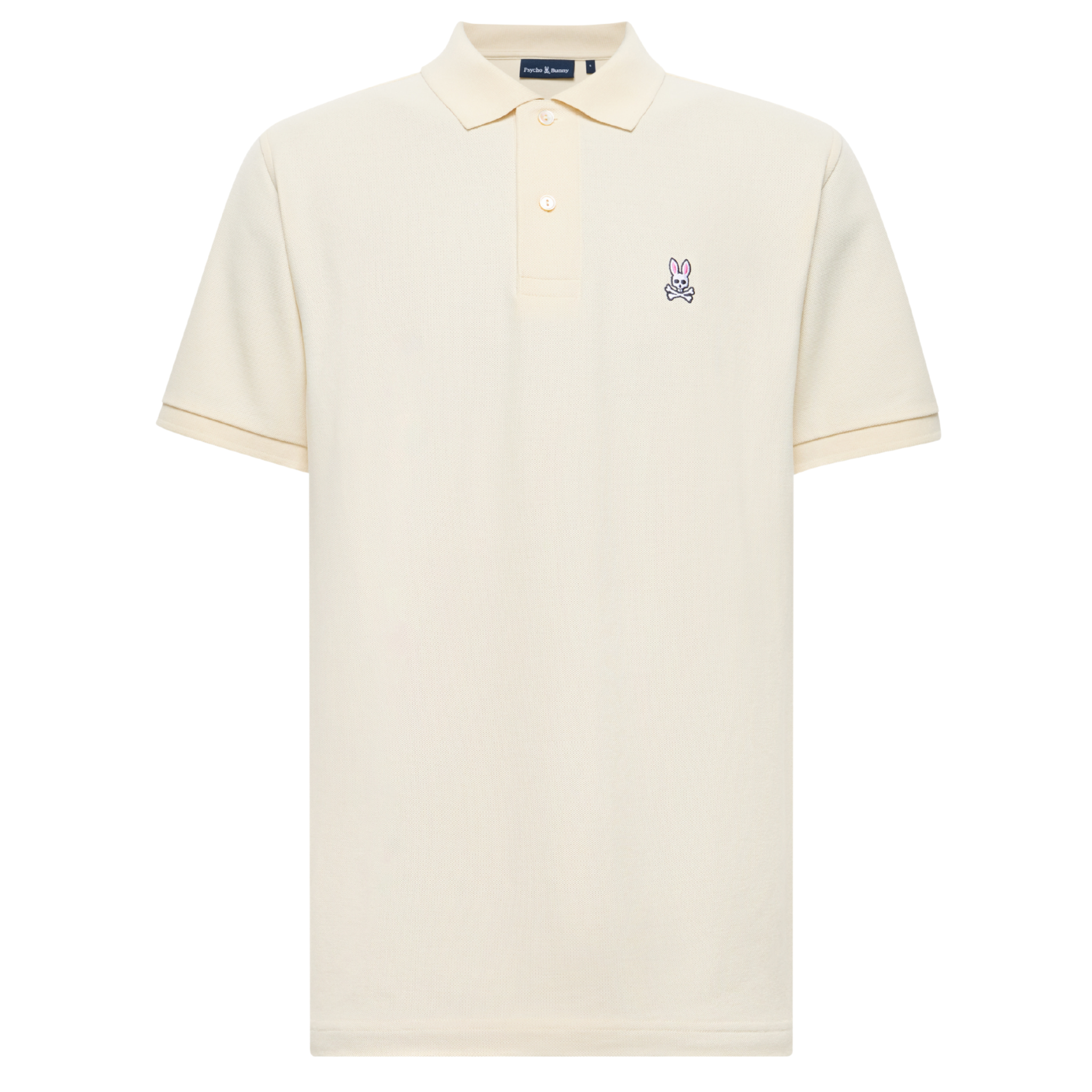 Mens Psycho Bunny White Cap Grey Classic Pique S/s Polo