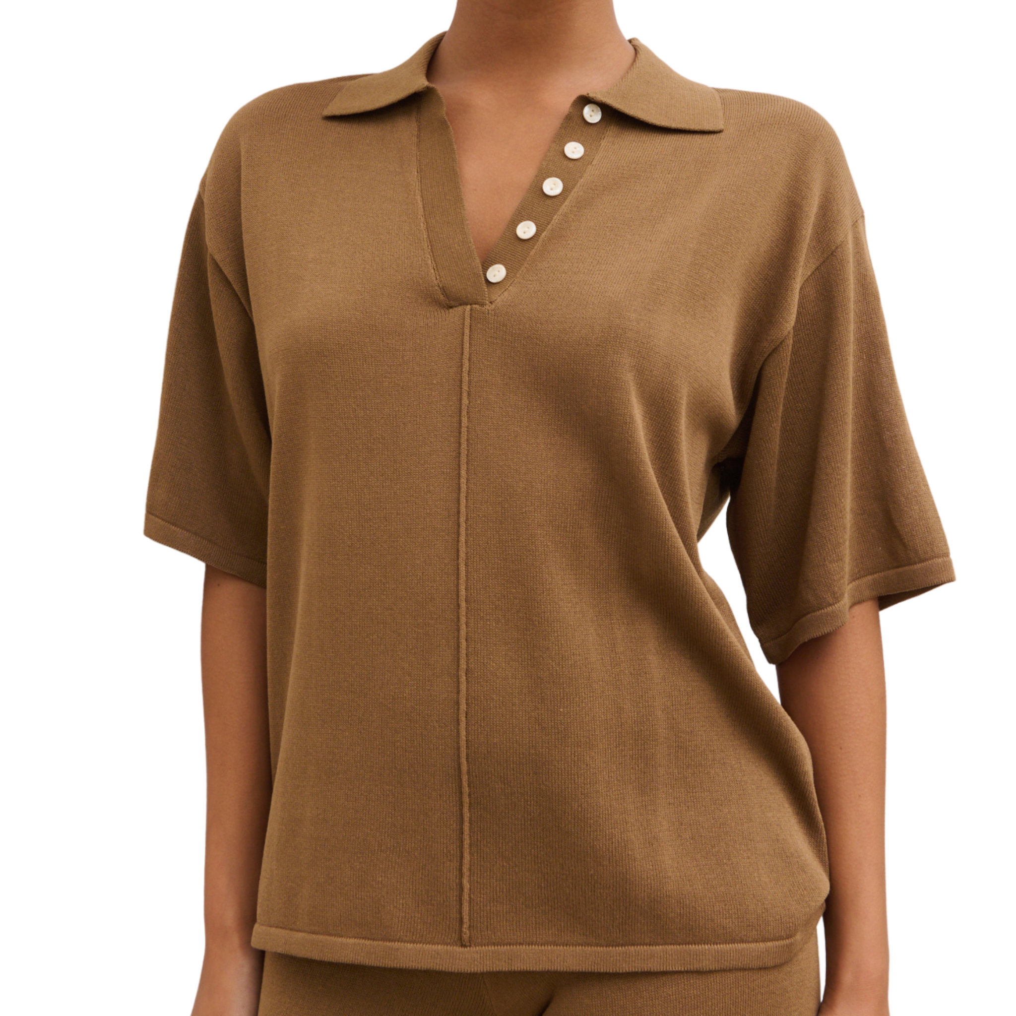 Womens Pretty Lavish Ginger Genie Lightweight Polo Top