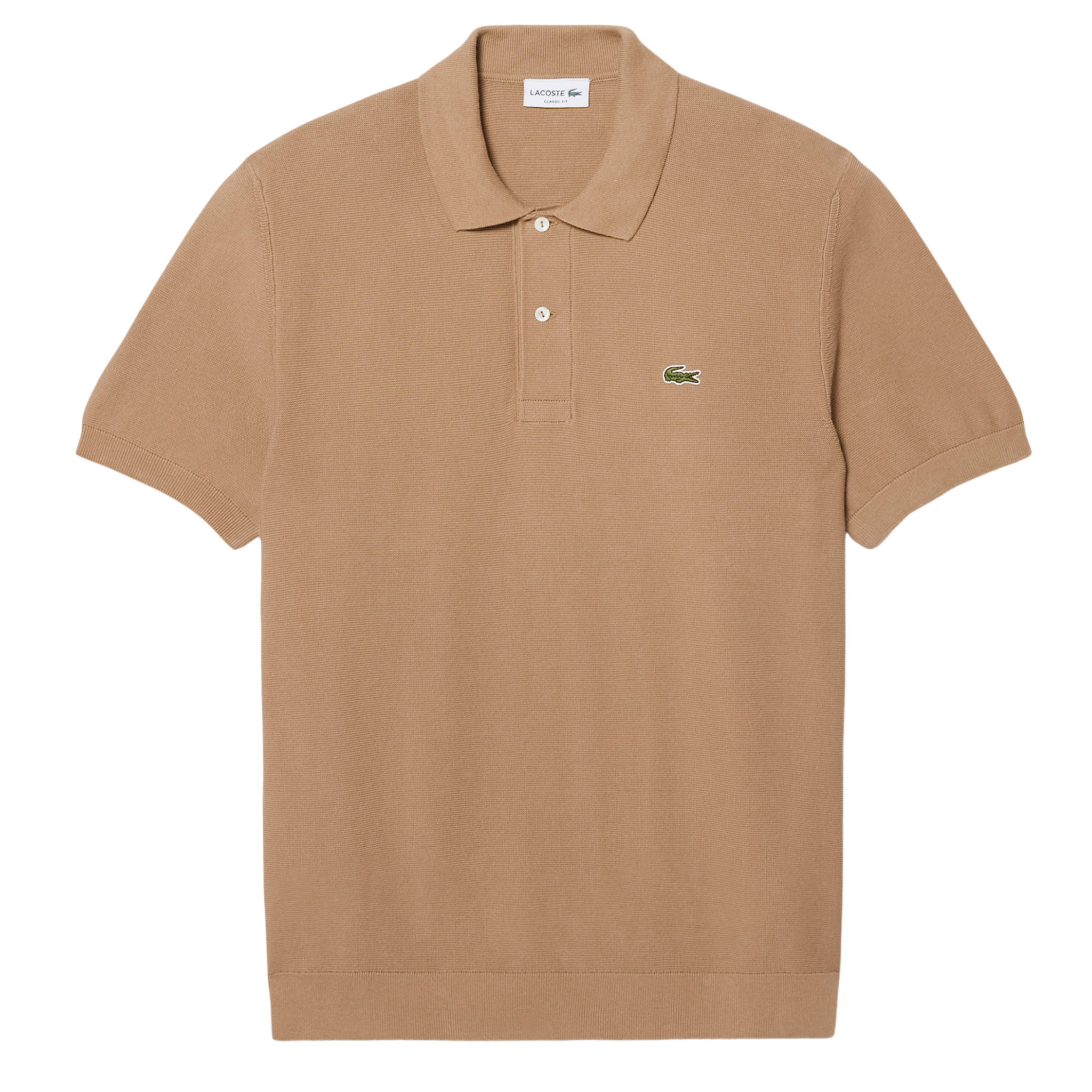 Mens Lacoste Cookie Ribbed Knitted S/s Polo Shirt