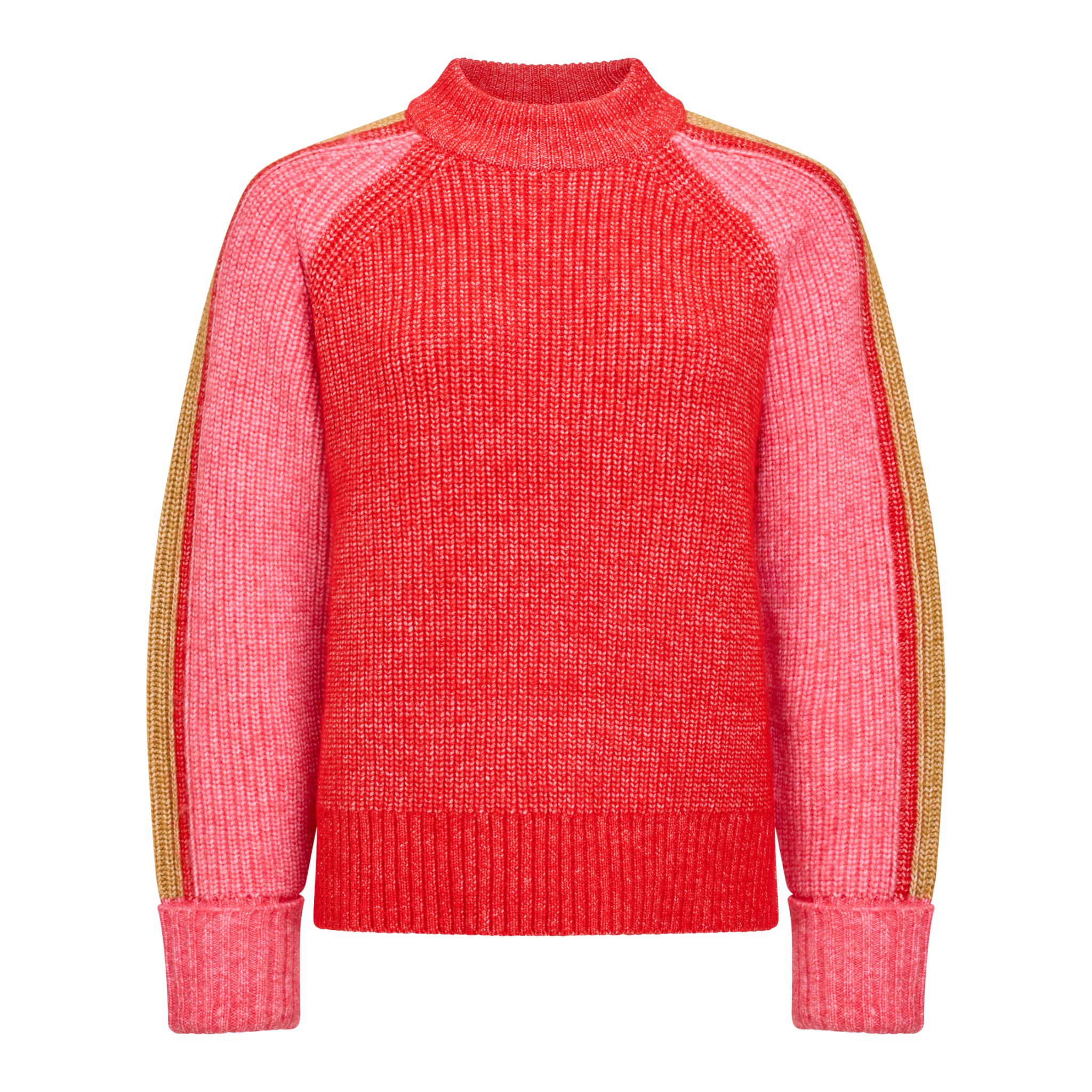 Womens French Connection Rouge Red Kessy Tri Colour Jumper