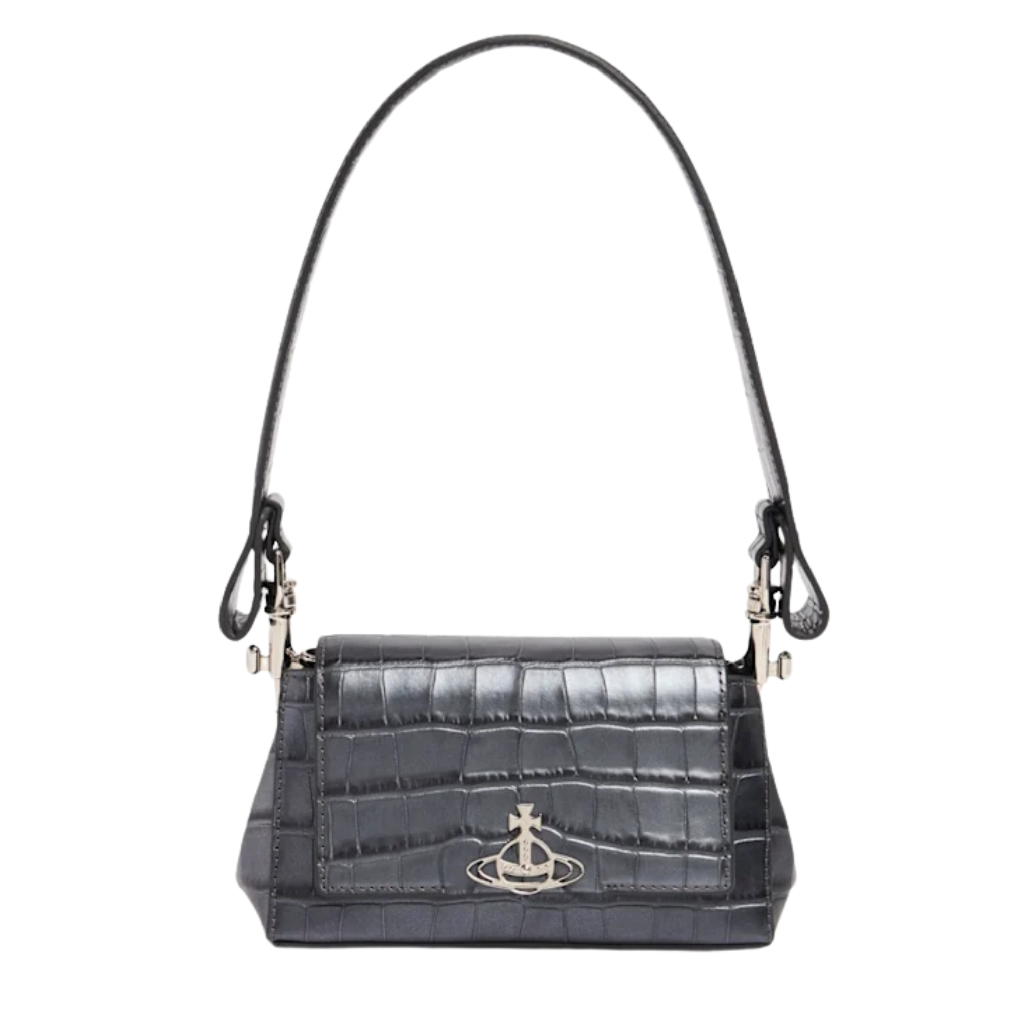 Vivienne Westwood Anthracite Hazel Croc Small Handbag Hurleys