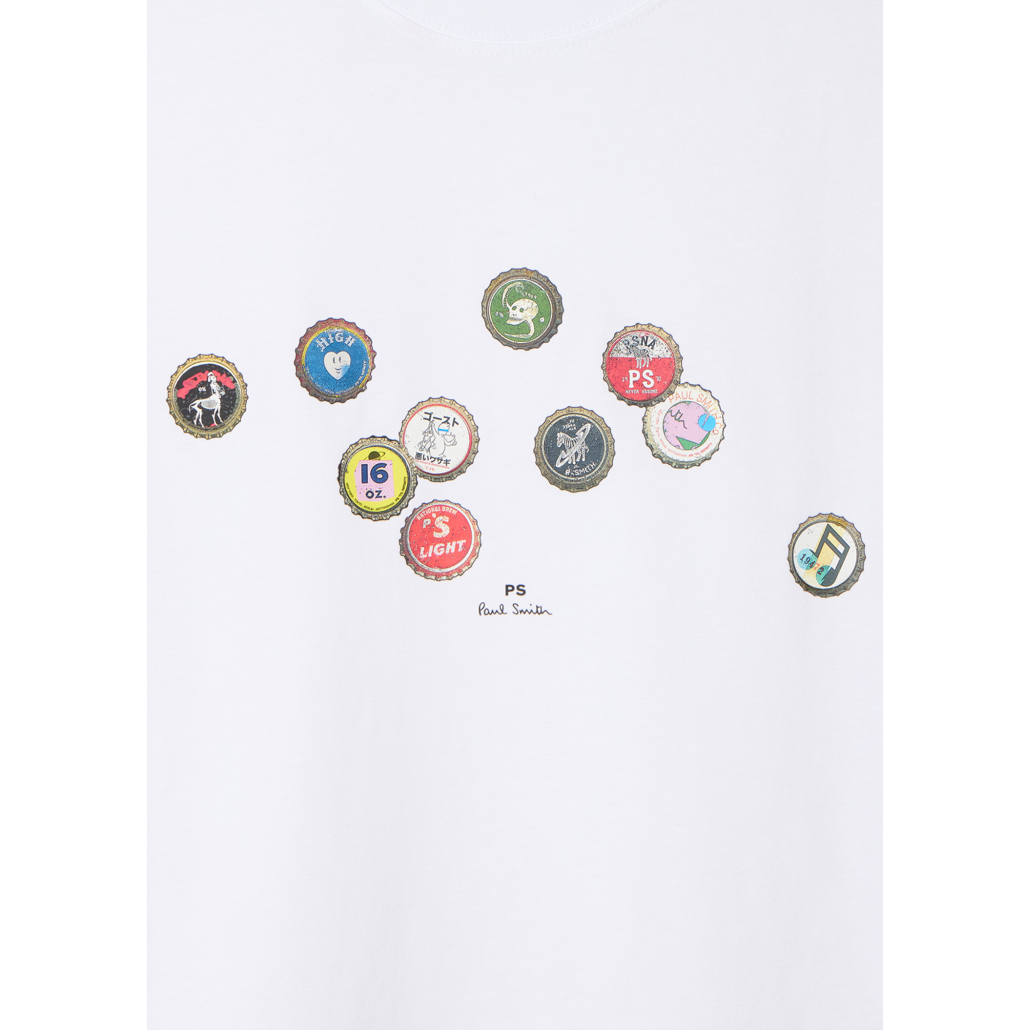 Mens Paul Smith White Bottle Tops S/s T Shirt