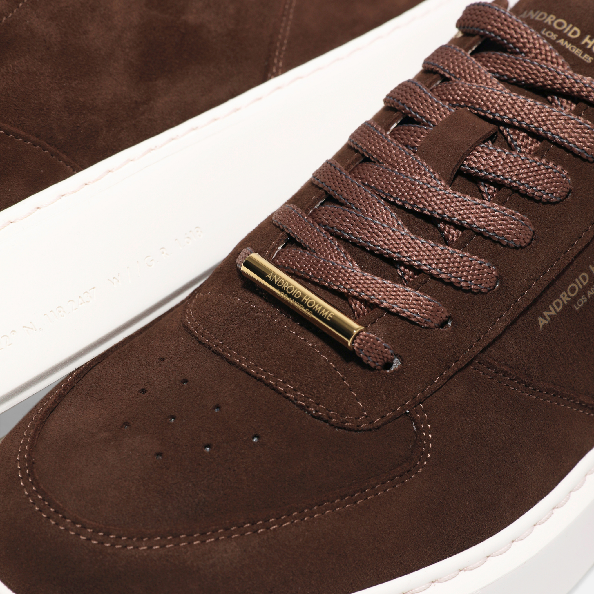 Mens Android Homme Dark Chocolate Manhattan Suede Trainers