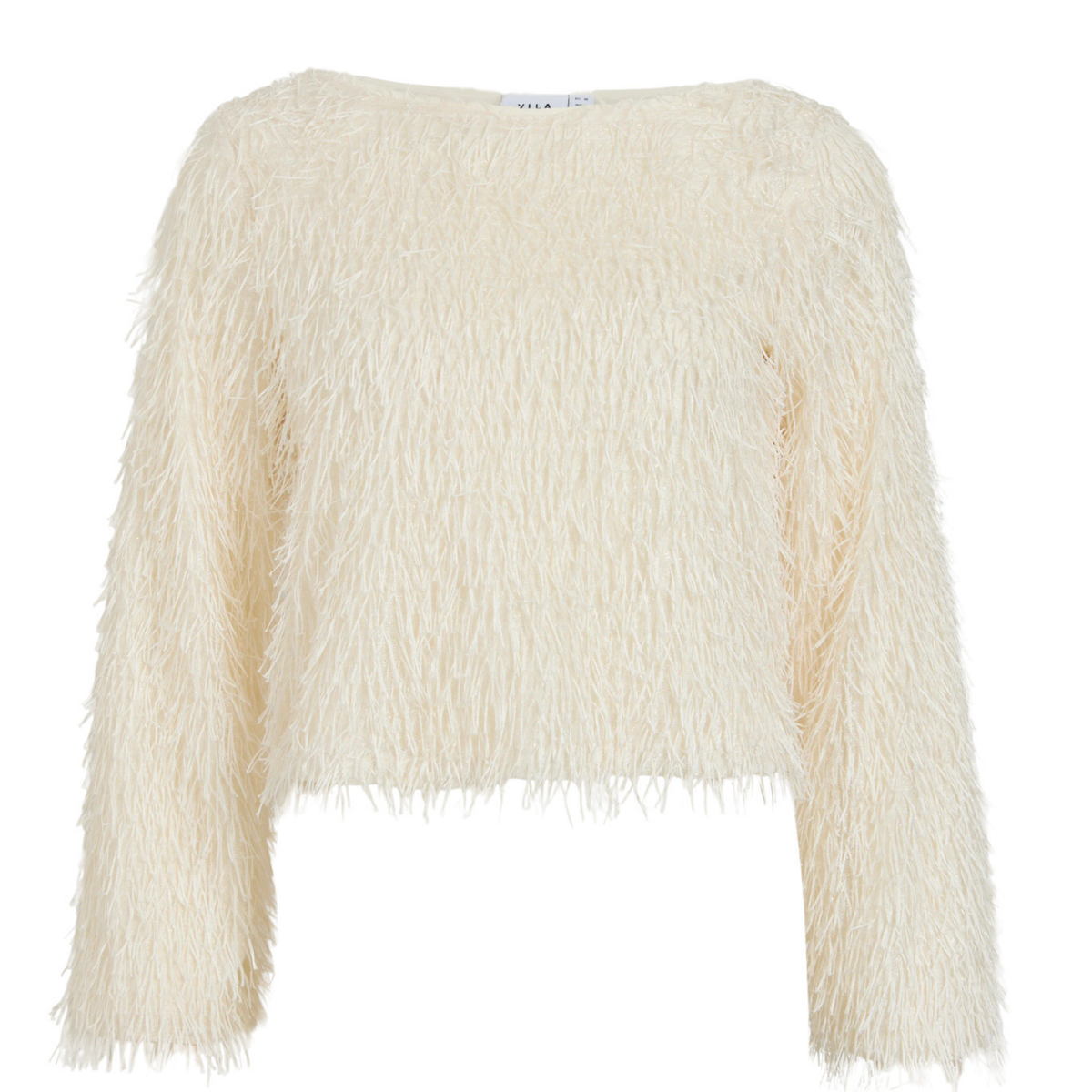 Womens Vila Birch Vitoi Boatneck Feather Texture Top