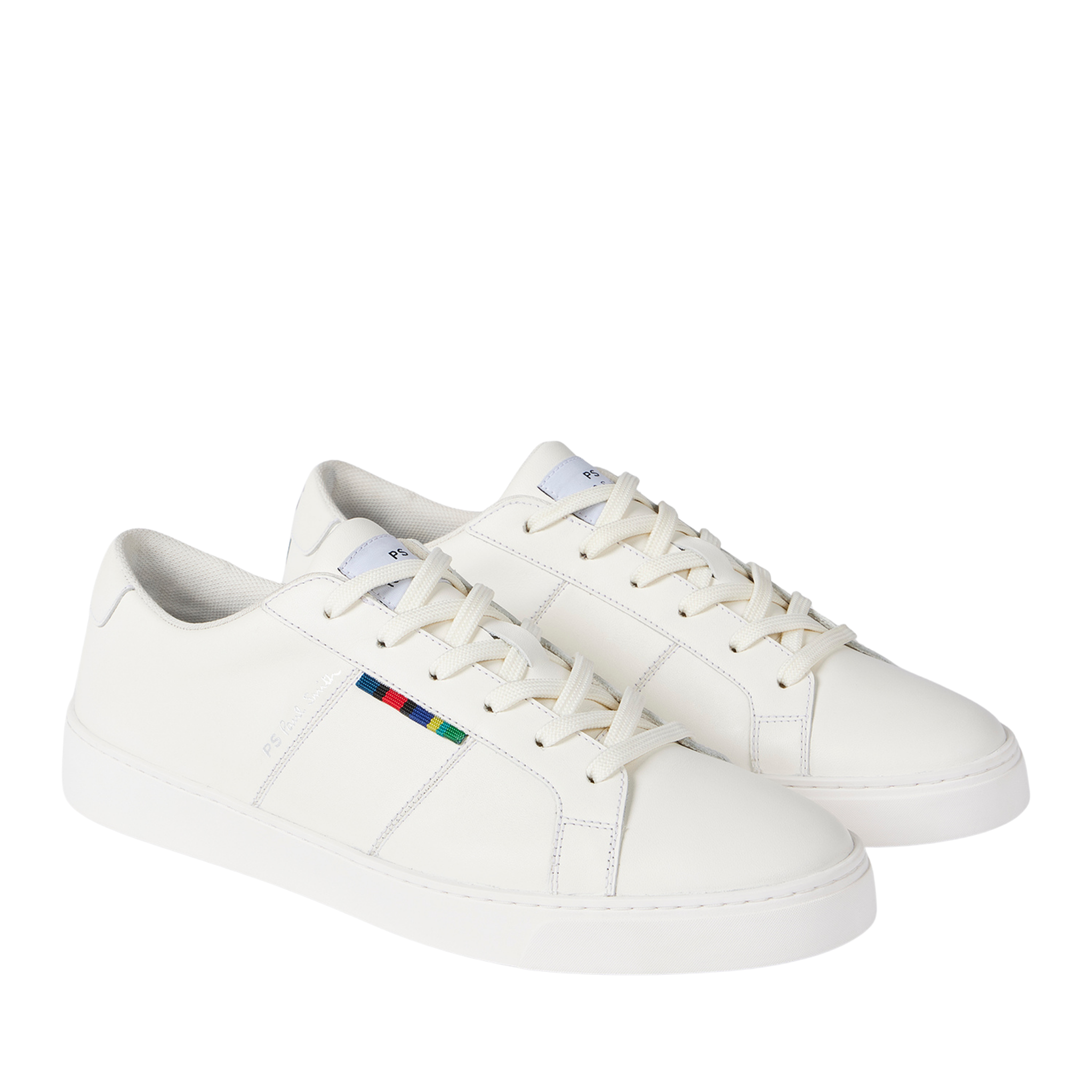 Mens Paul Smith White Beech Leather Trainers
