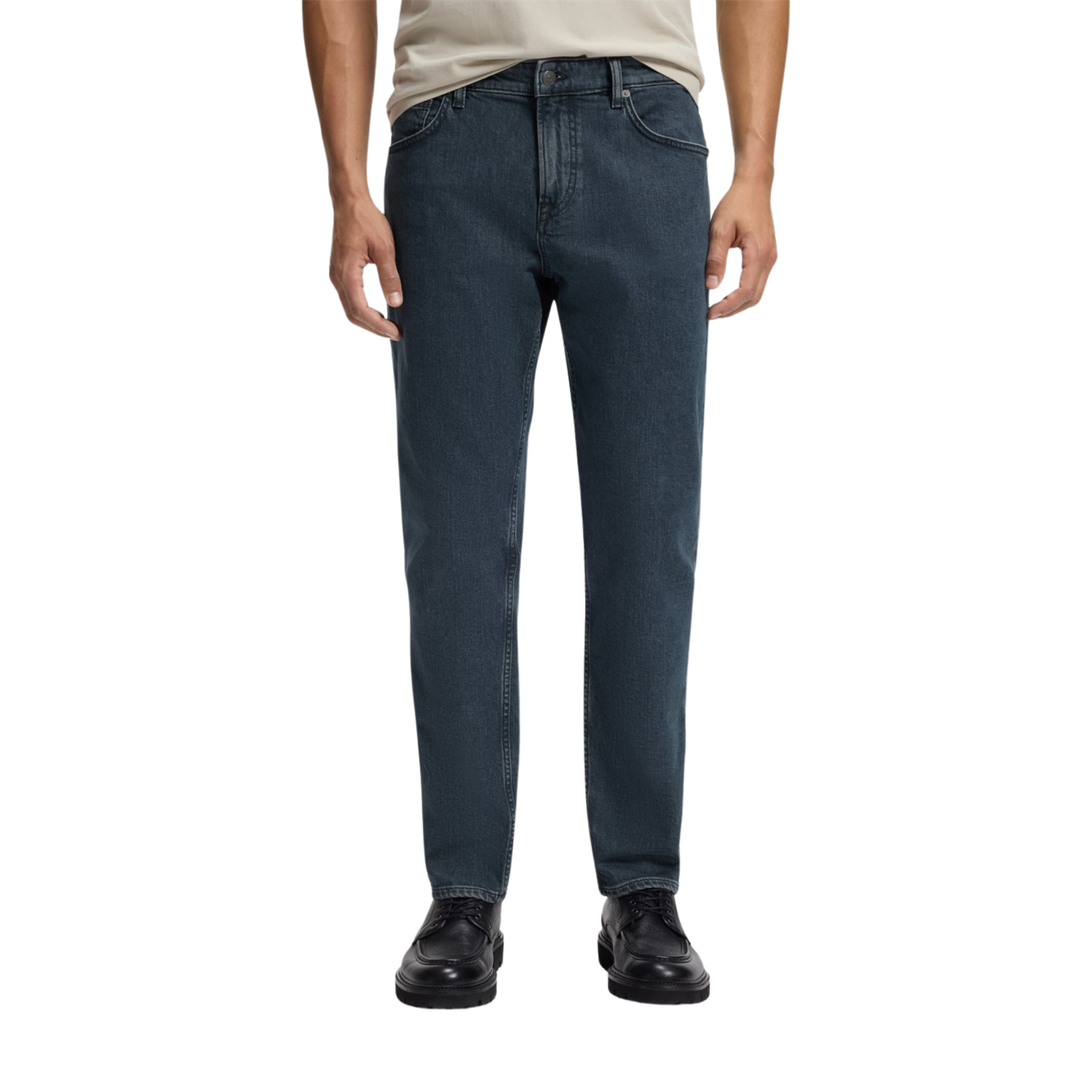 Mens BOSS Navy RE.MAINE BO Regular Fit Jeans