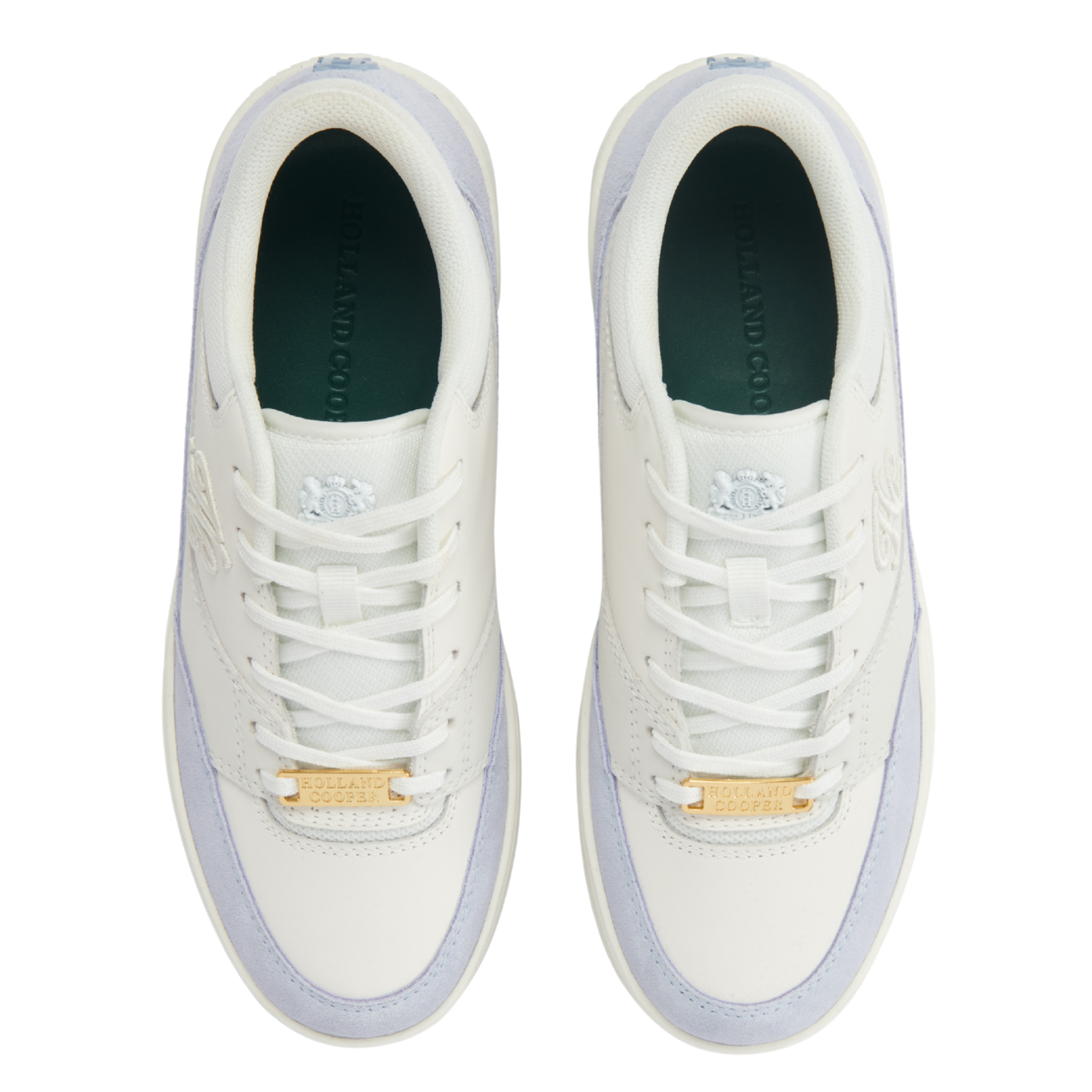 Womens Holland Cooper Cream/Smoky Blue Retro Trainers