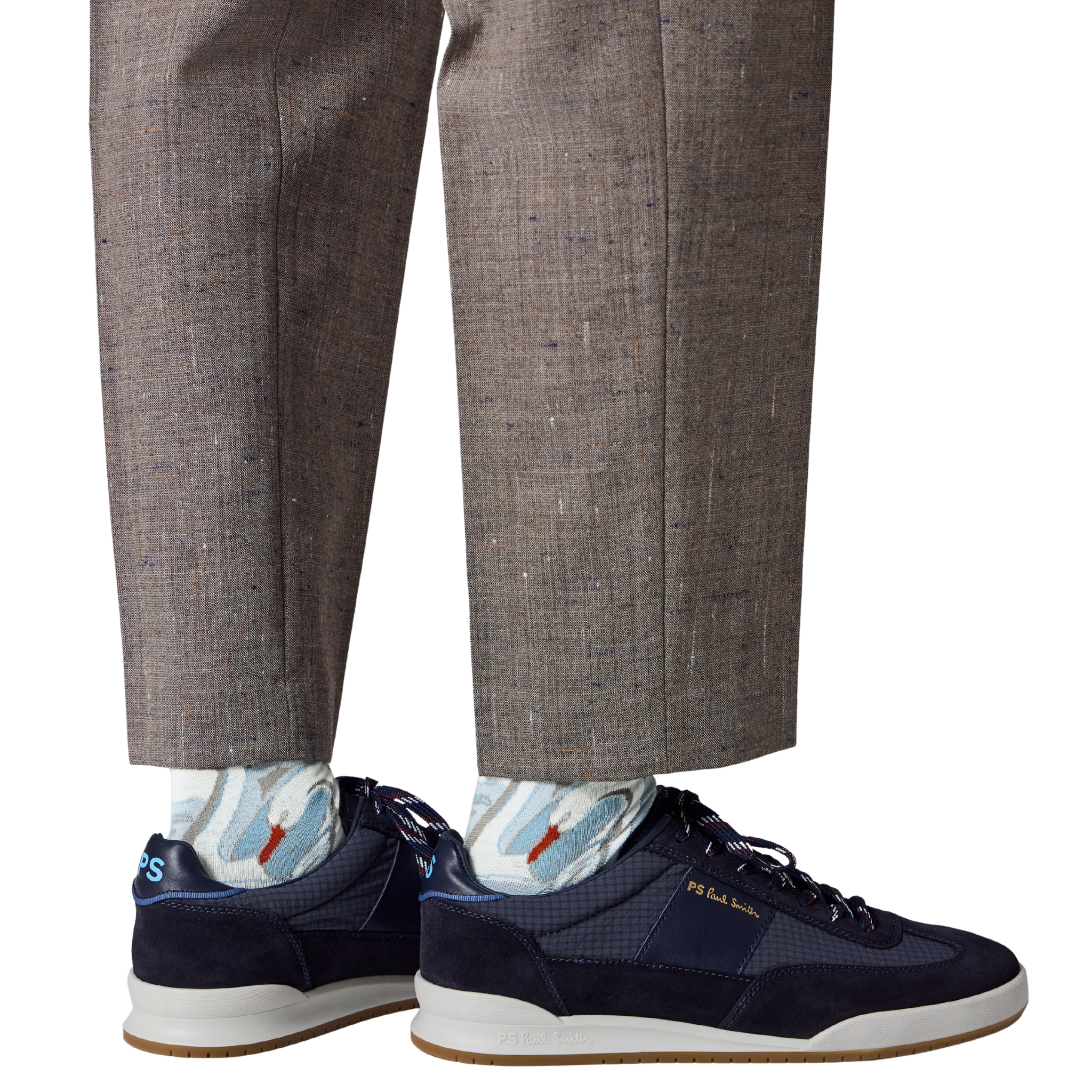 Mens Paul Smith Navy Nylon Mix Dover Trainers