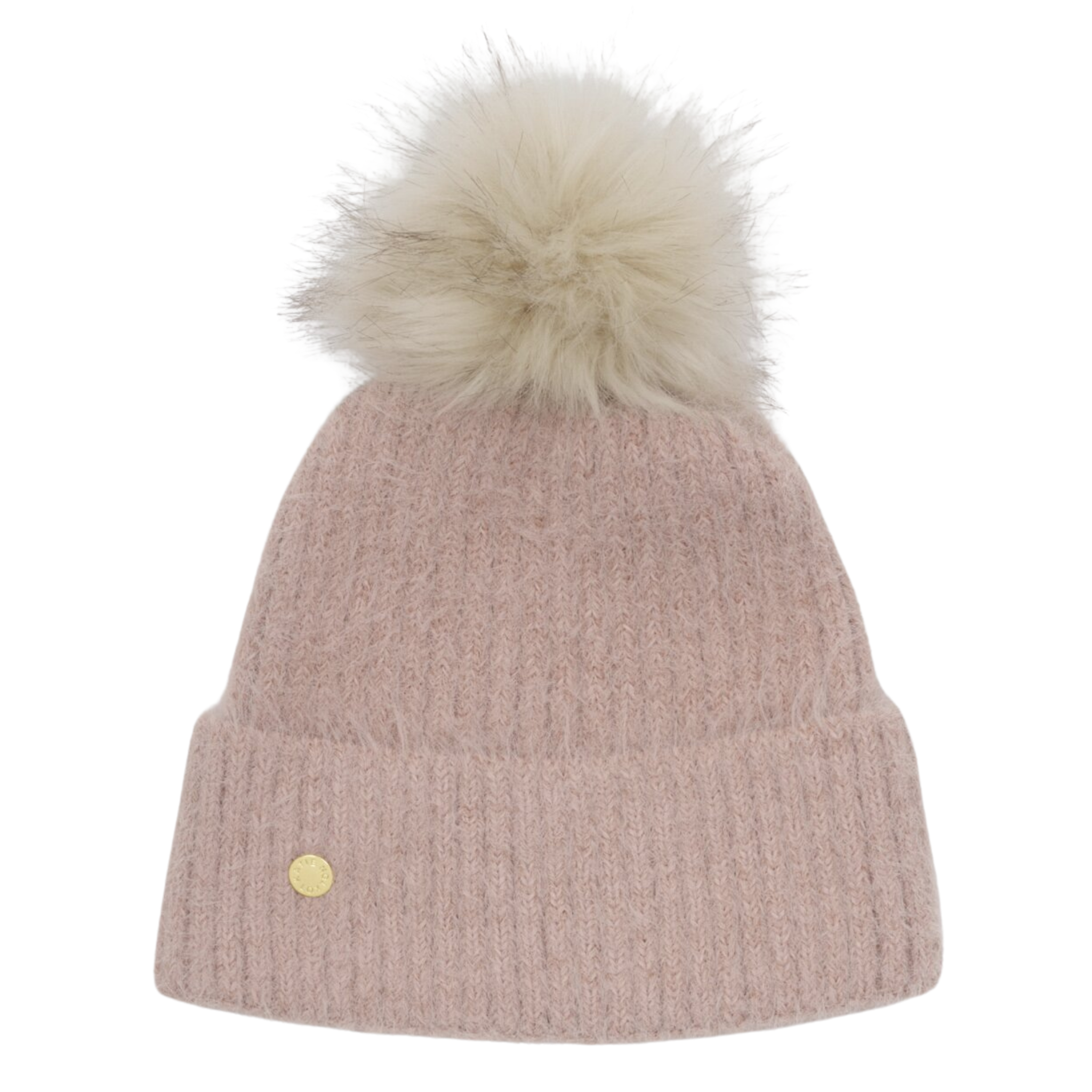 Womens Katie Loxton Dusty Pink Knitted Pom Pom Hat