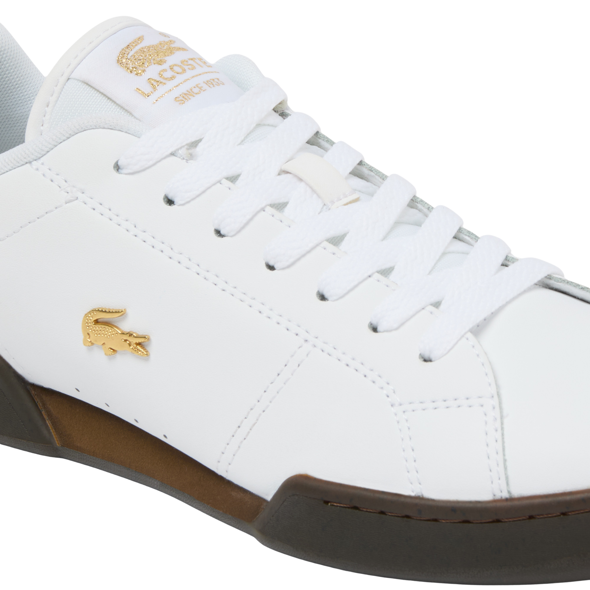 Mens Lacoste White/Dark Gum Carnaby Cup Trainers