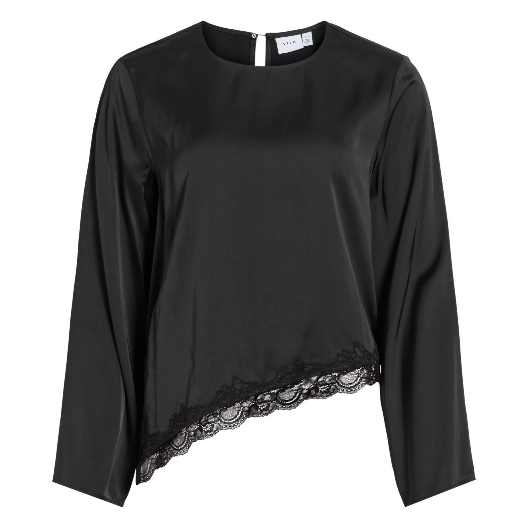 Womens Vila Black Beauty Vionara Lace Blouse