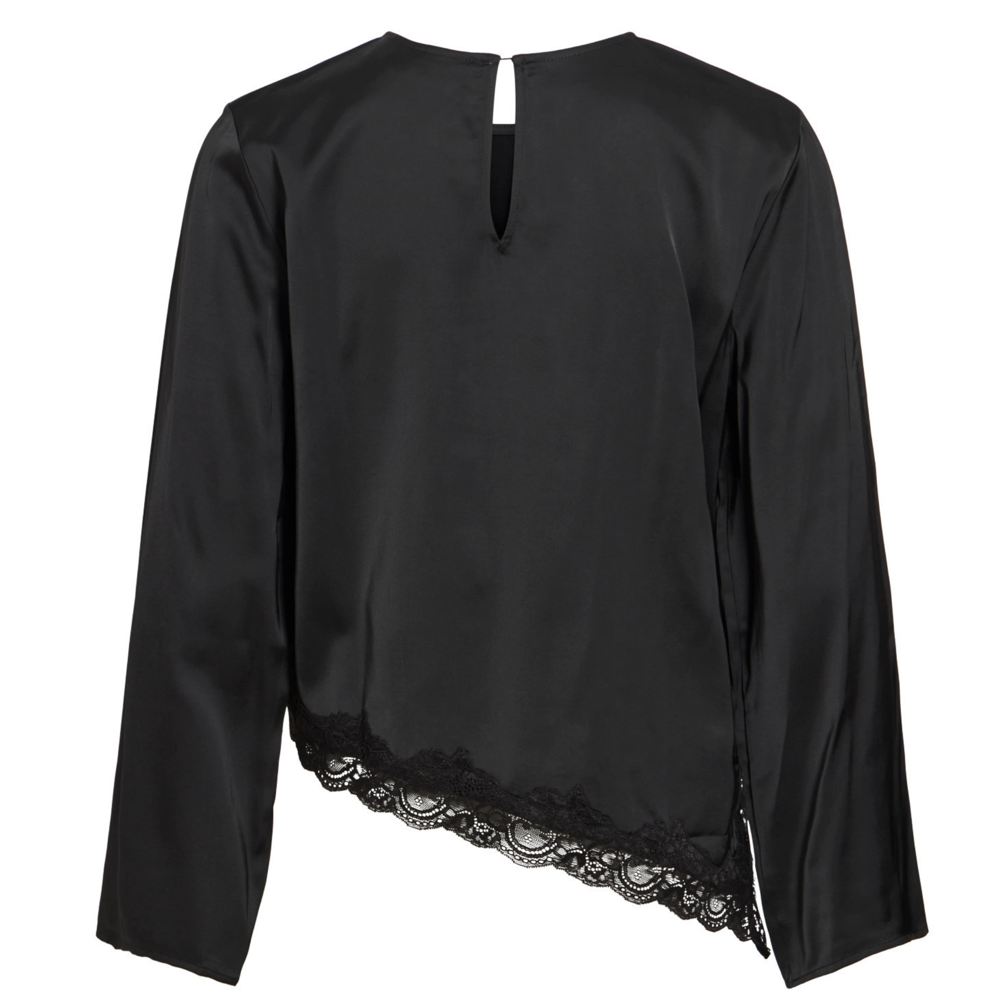 Womens Vila Black Beauty Vionara Lace Blouse
