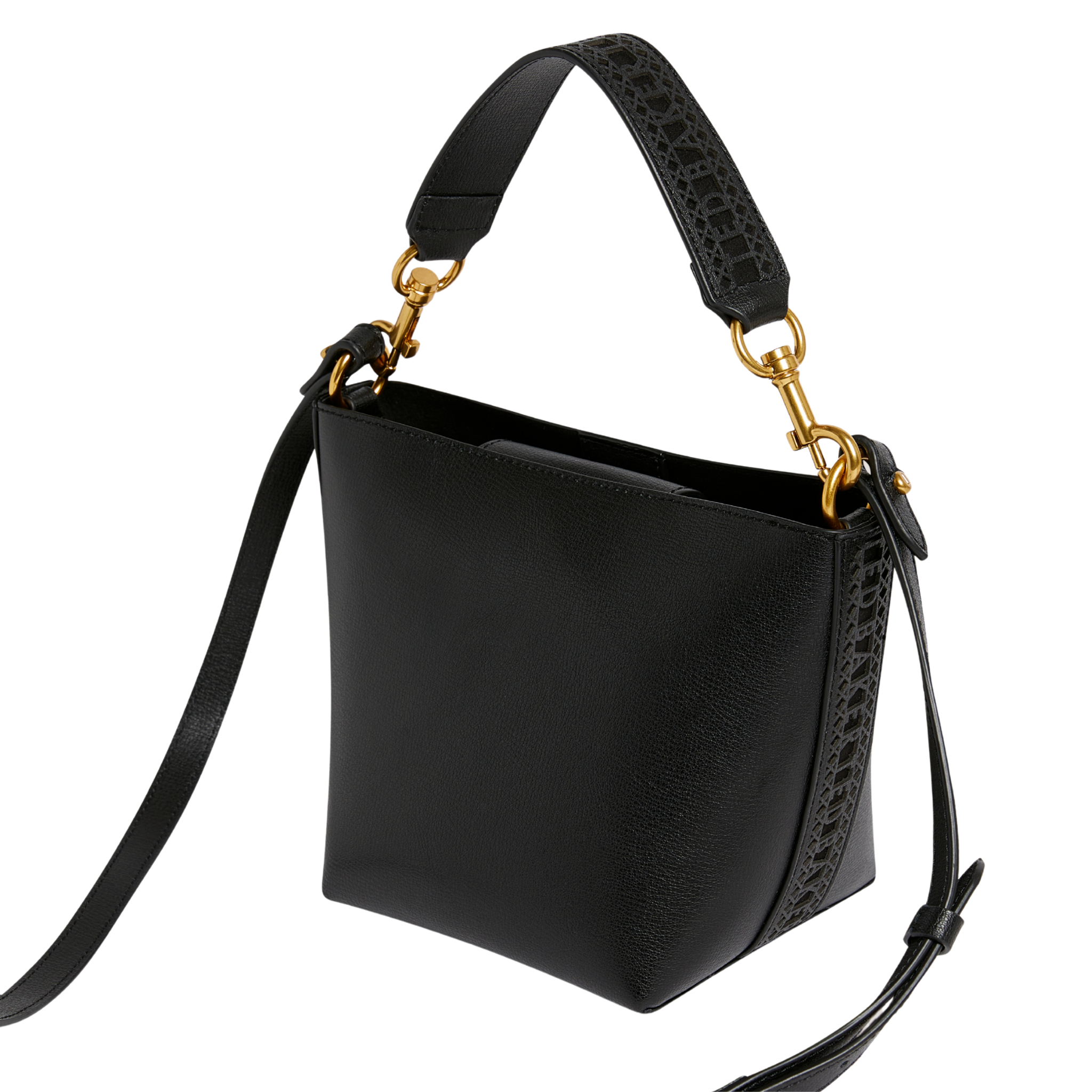 Womens Ted Baker Black Leolaa Lace Tape Small Bucket Bag