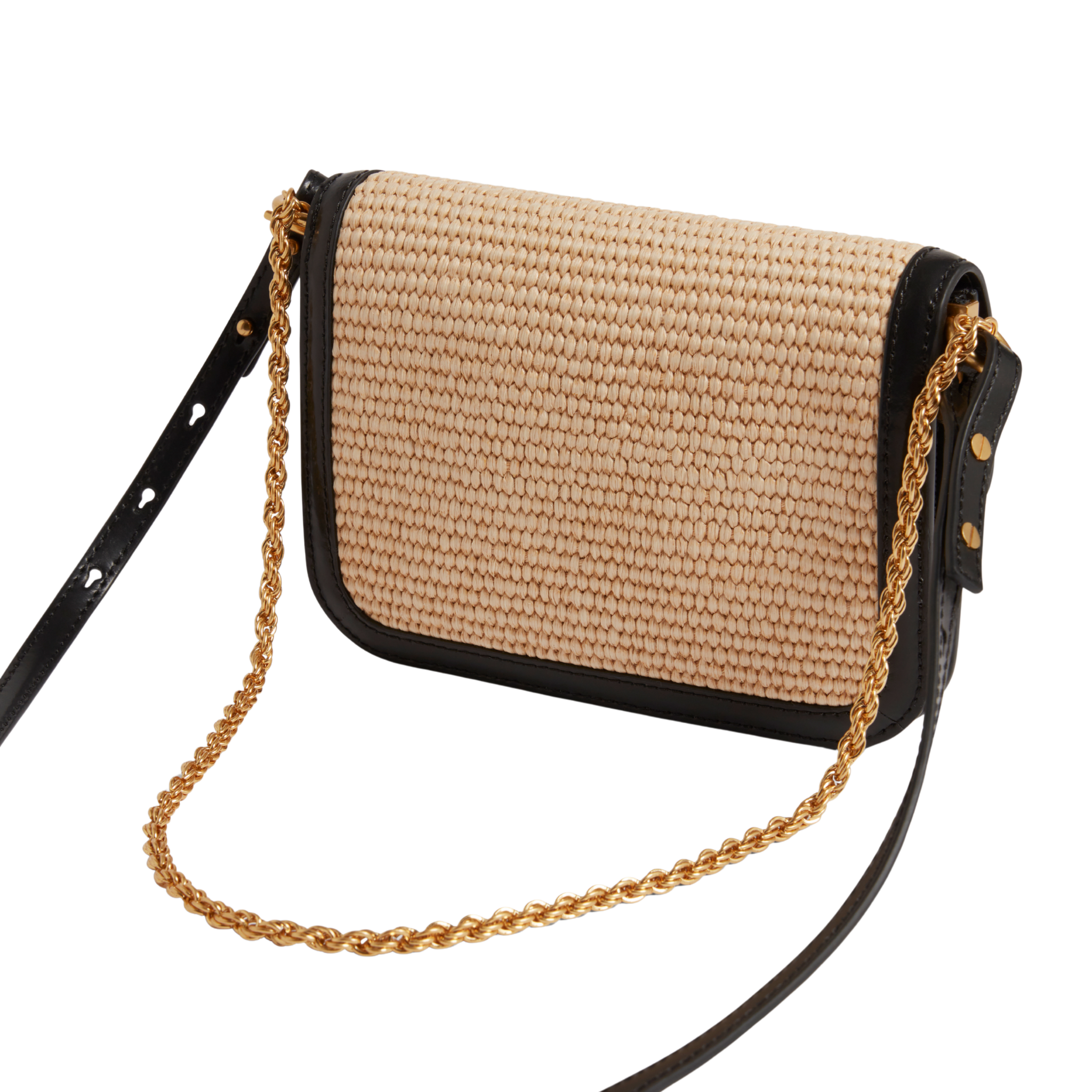 Womens Ted Baker Black Kkassie Twist Lock Detail Small Raffia Crossbody