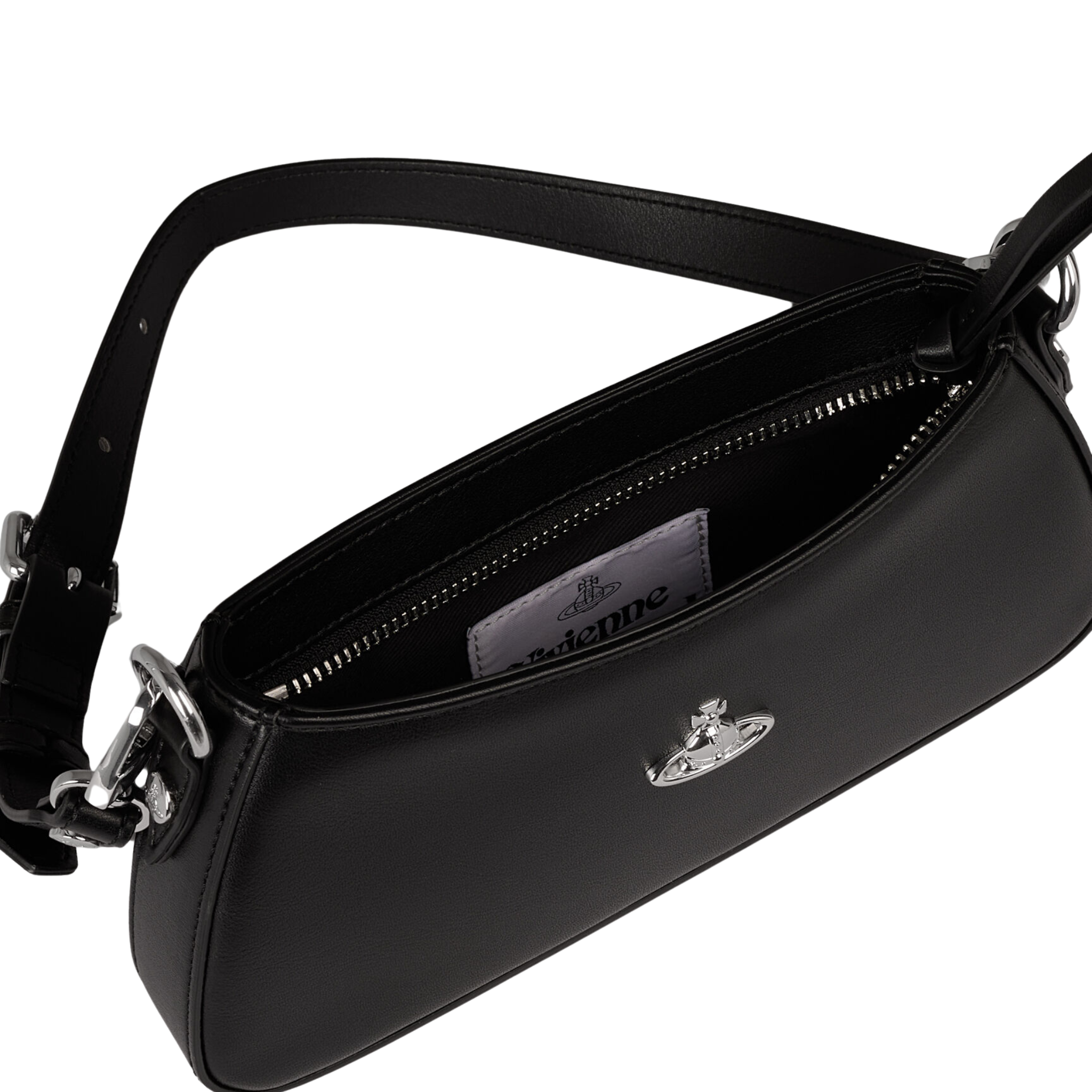 Womens Vivienne Westwood Black Tasha PU Smooth Shoulder Bag