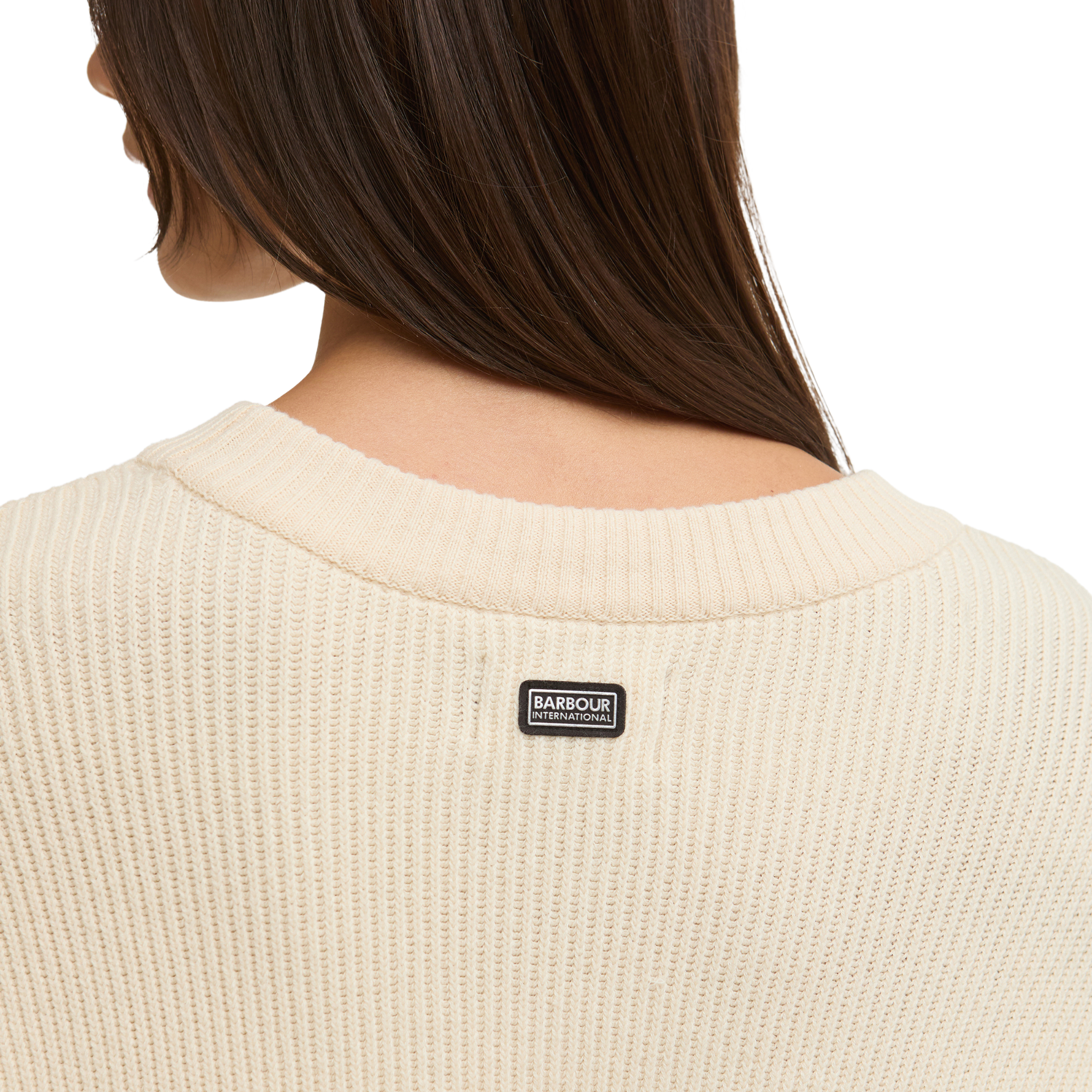 Womens Barbour International Bone White Tara Knitted Jumper