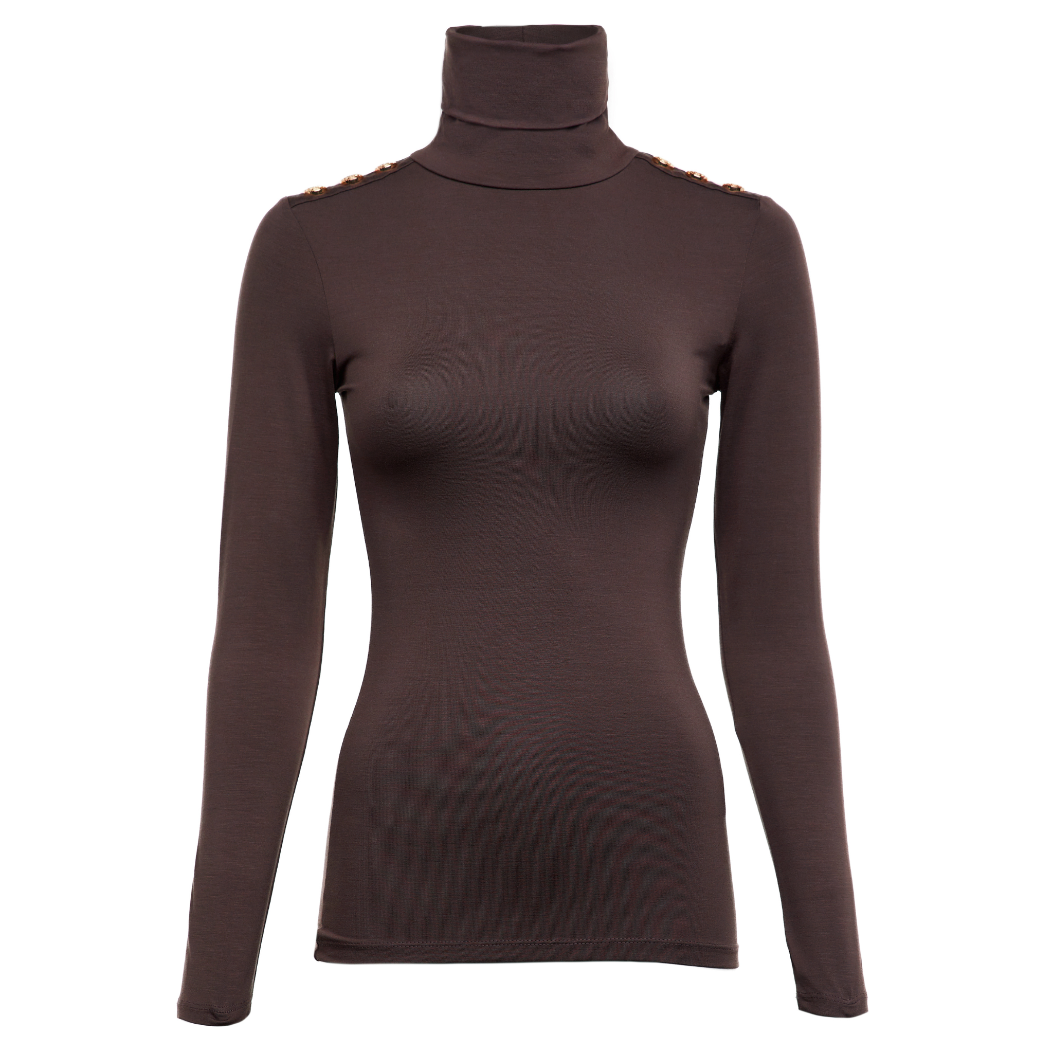 Womens Holland Cooper Coffee Essential Roll Neck Top